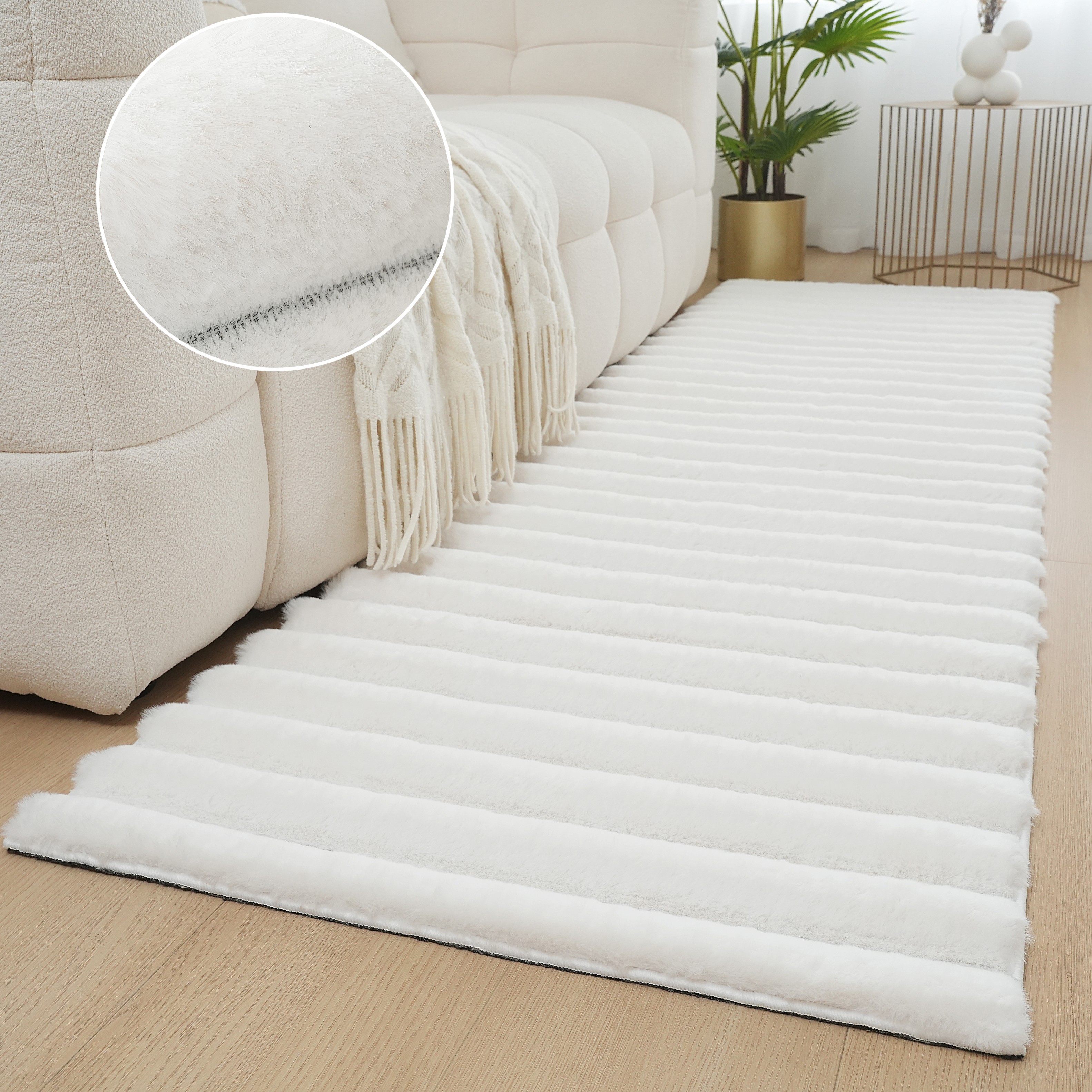 OTTO home Teppich "Melanie, Kunstfellteppich, besonders weich, Hoch-Tief-Effekt" rechteckig 28 mm Höhe Kaninchenfell Optik, Wohnzimmer, Schlafzimmer, auch als Läufer