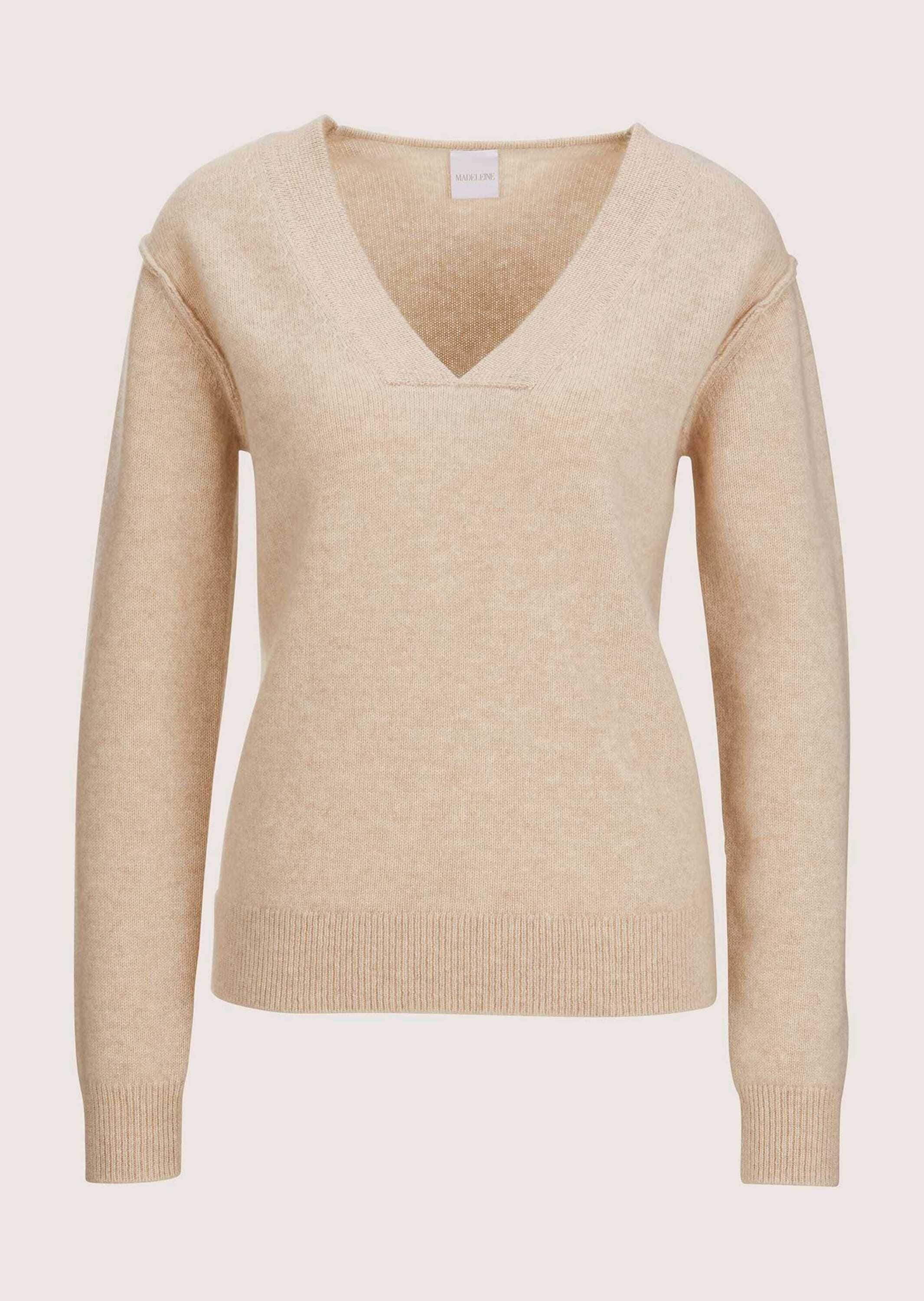 MADELEINE Longpullover "Pullover Kurzer V-Pullover mit Good Kaschmir" günstig online kaufen