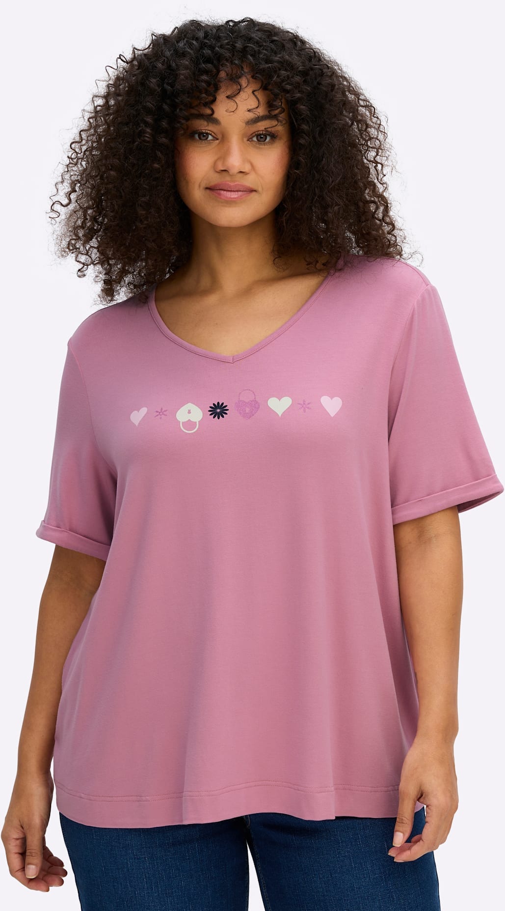 Sheego Kurzarmshirt "Shirt" 1