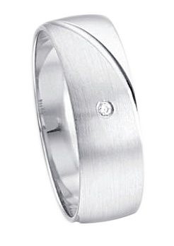 Trauring FIRETTI "Schmuck Geschenk Gold Hochzeit Ehering Trauring "LIEBE" Gr. 16,5, weiß (weißgoldfarben), Fingerringe, Damen, 16,5, 0,01 SI = kleine Einschlüsse mit Brillant, Weißgold 375, 6mm, Trauring, Made in Germany, wahlweise mit oder ohne Brillant