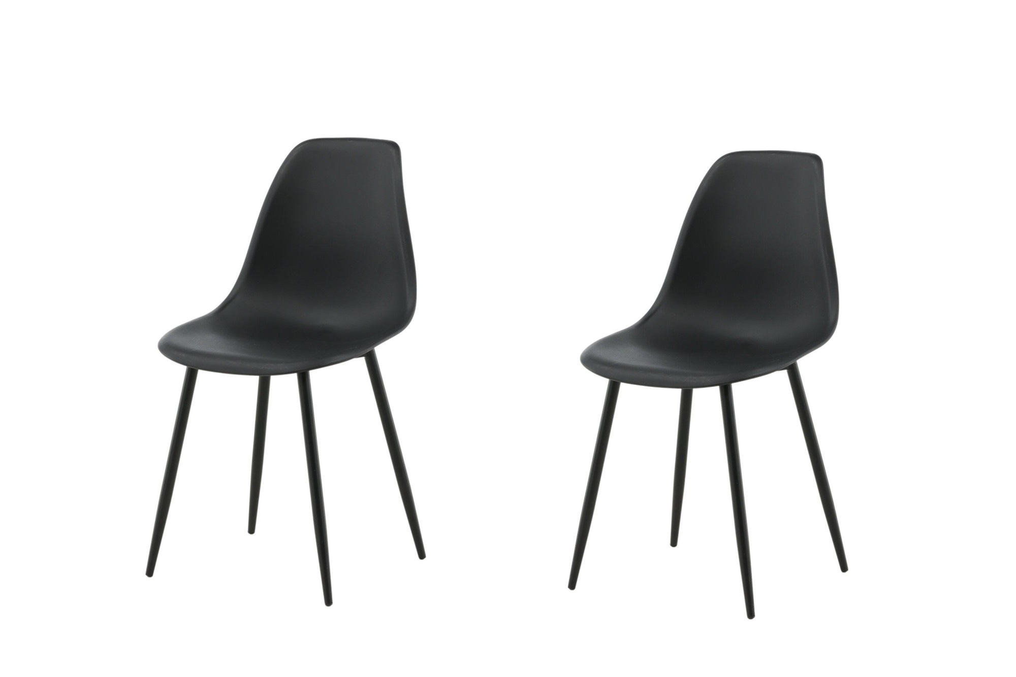 Venture Home Esszimmerstuhl »Polar Plastic, 2er-Set Esszimmerstühle in Schwarz, pflegeleicht« () 2 Stk.Polsterstuhl, Hartschalen-Sitz, Metallbeine, geschwungen, modern