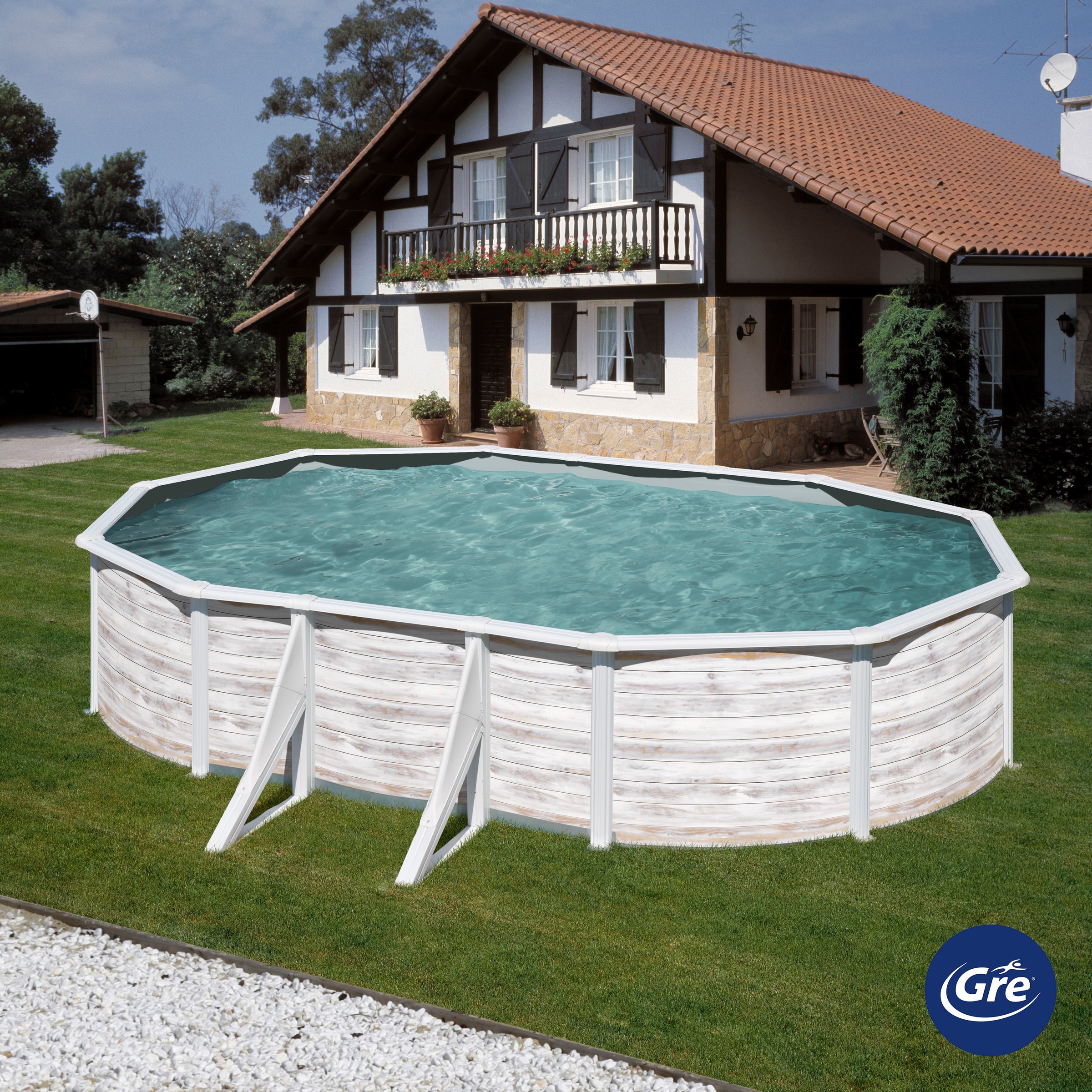 Gre Ovalpool »FINLANDIA«, (Set, 4 tlg.), Höhe: 120 cm, in versch. Größen erhältlich