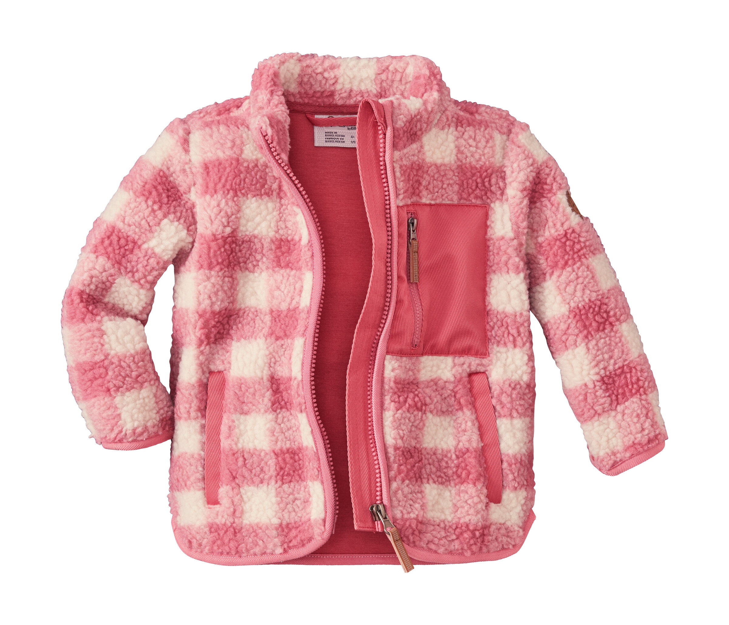 first instinct by killtec Fleecejacke »FIOW 50 MNS FLC JCKT« Sherpa Fleecejacke mit Karomuster, Kinnschutz und Namensetikett