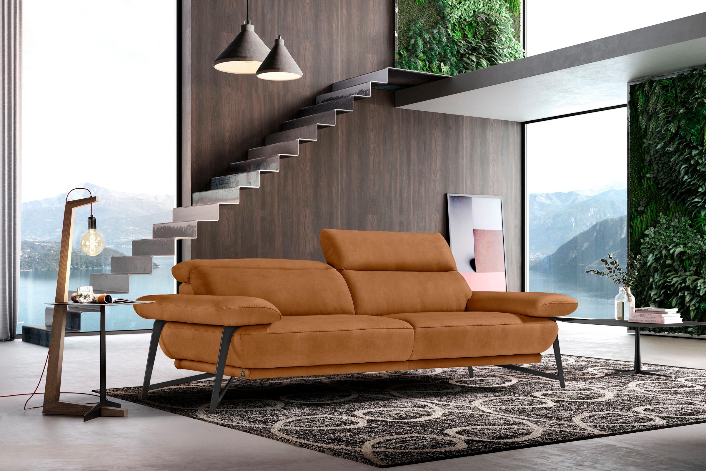 Egoitaliano 2,5-Sitzer »Anais, Designsofa mit hohem Sitzkomfort, Designfuß,«, inkl. verstellbarer Kopfteile