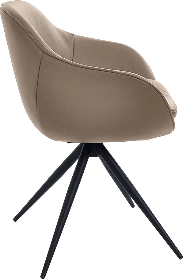 Thumbnail - K+W Komfort & Wohnen Drehstuhl "ZOOM" () 4-Fuß Drehstuhl mit Gestell aus Metall schwarz Struktur