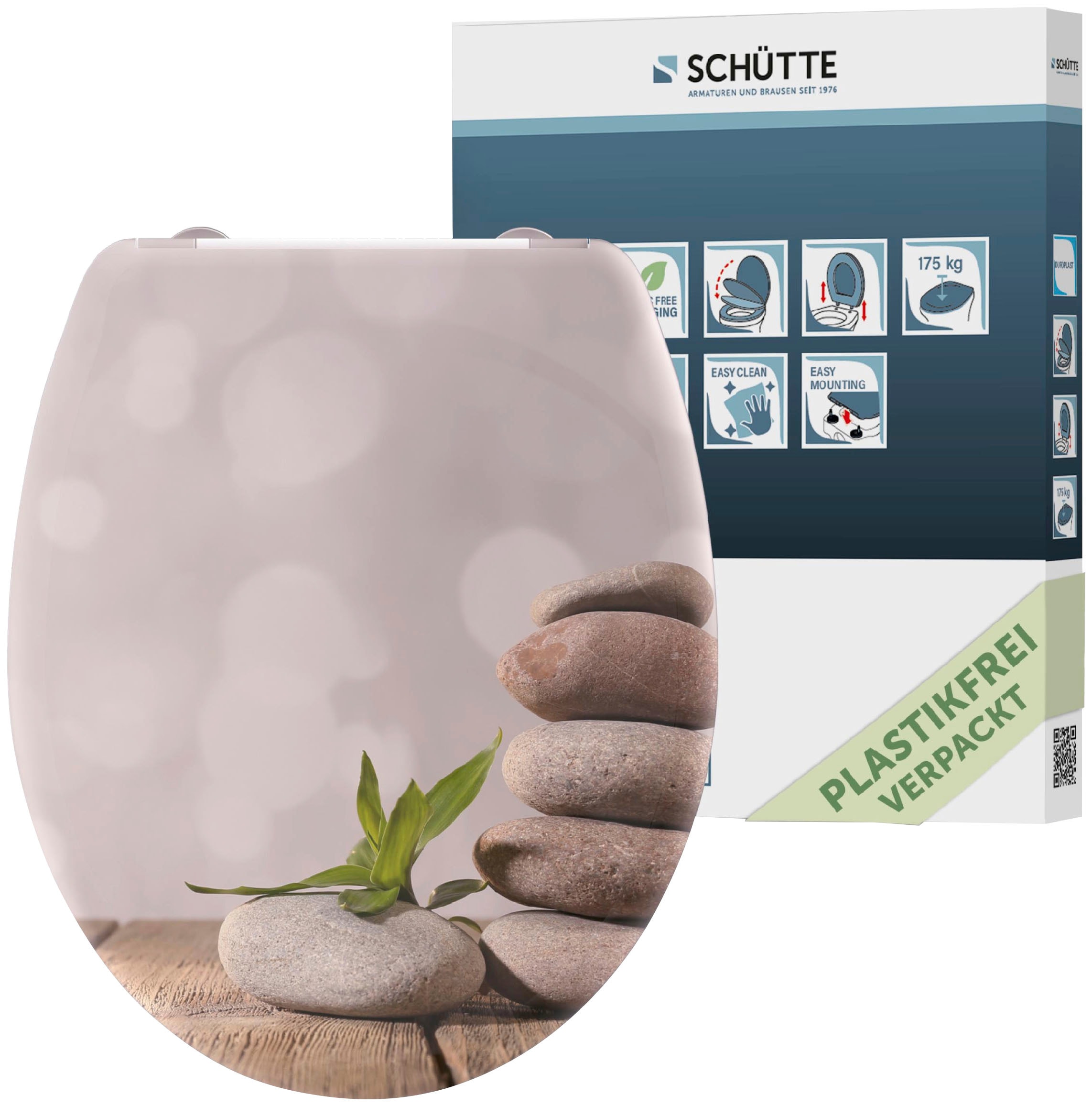 Schütte WC-Sitz »STONE PYRAMID«, bruchsicher und kratzfest, Absenkautomatik, Standardmaß