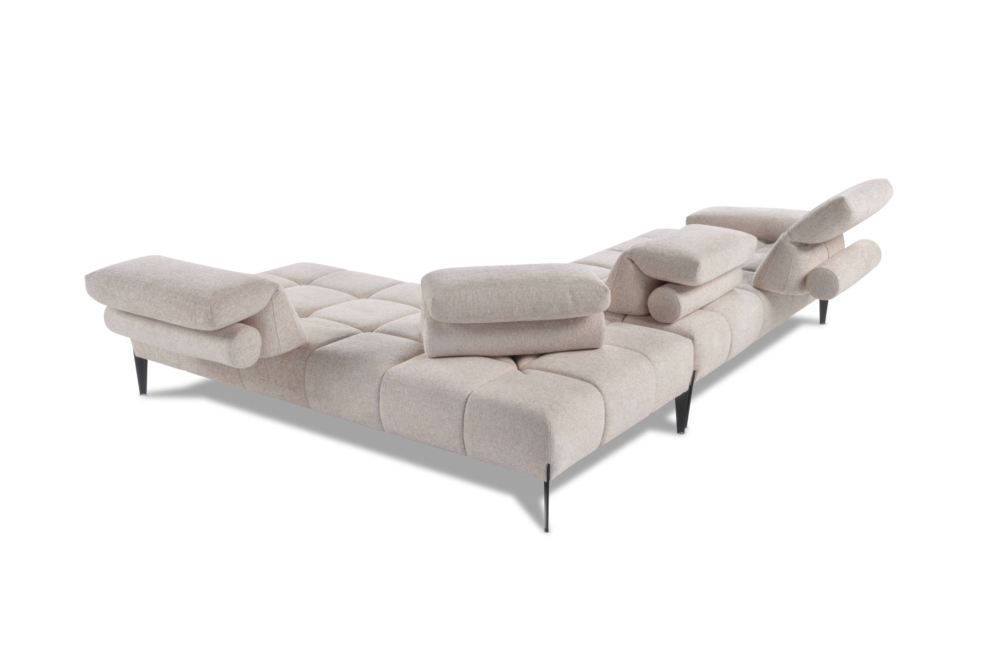 CALIA ITALIA Ecksofa »Skyline, Made in Italy, Design-Sofa, L-Form, mit Sitztiefenverstellung« verstellbare Armlehne und Kopfstütze für maximalen Komfort
