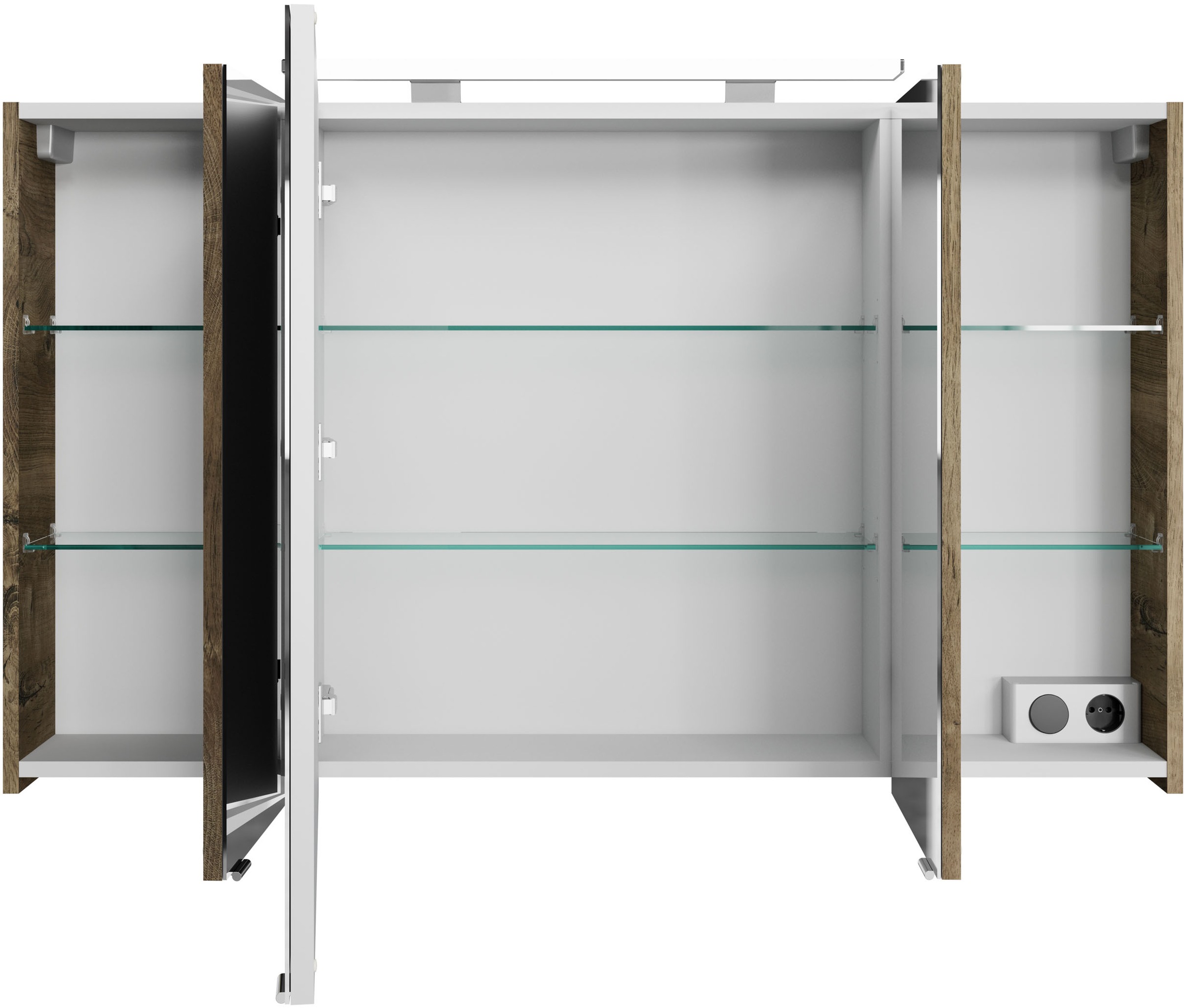 Saphir Badmöbel-Set »Serie 4010 2-teilig Keramik-Waschtisch mit LED-Spiegelschrank«, (Set), Badezimmer Set 120,5 cm breit, inkl. Türdämpfer, 5 Türen, 2 Schubladen