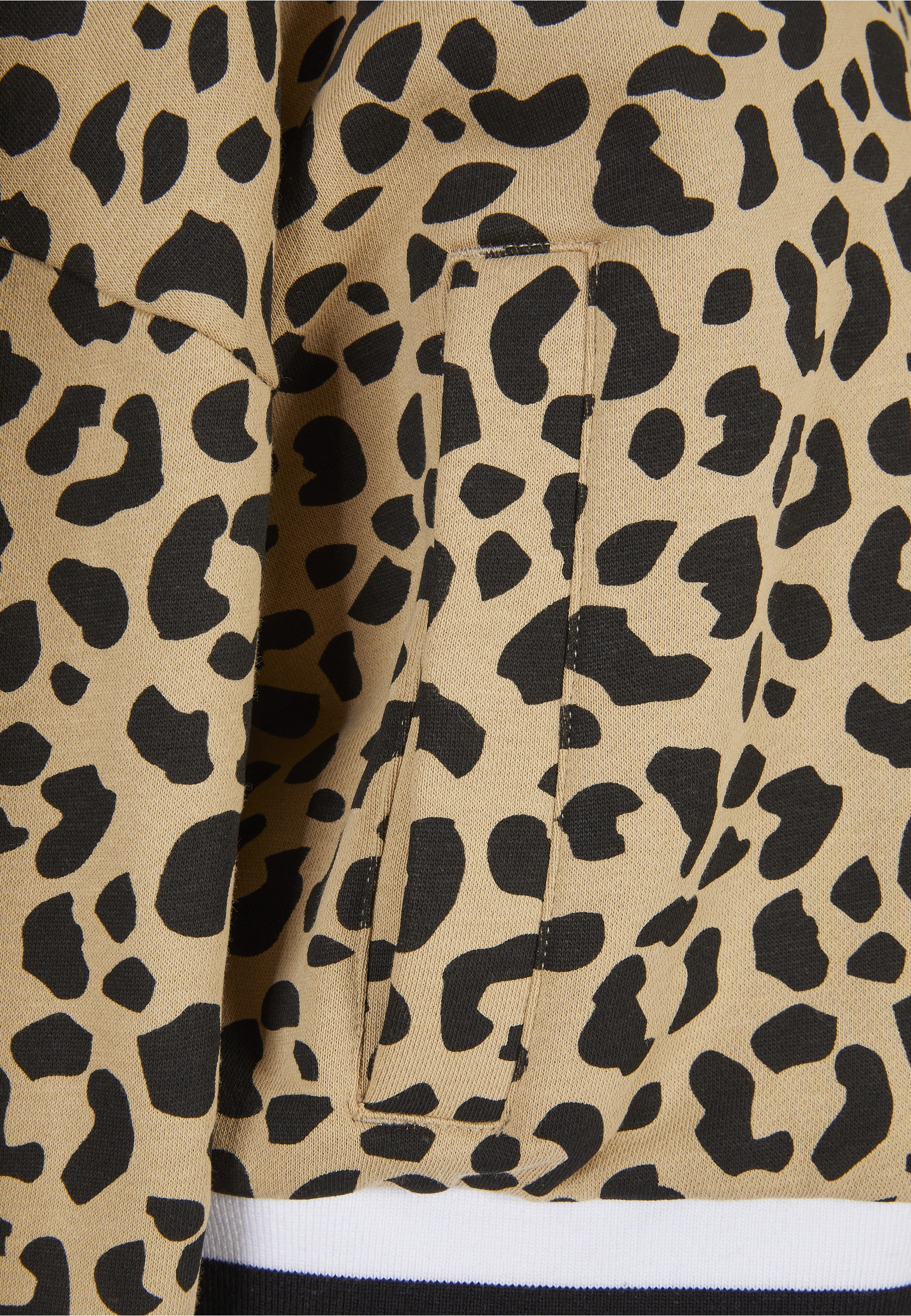 URBAN CLASSICS Strickfleecejacke »Urban Classics Damen Ladies AOP Oversized College Sweat Jacket« 1 Stk. tlg. ohne Kapuze