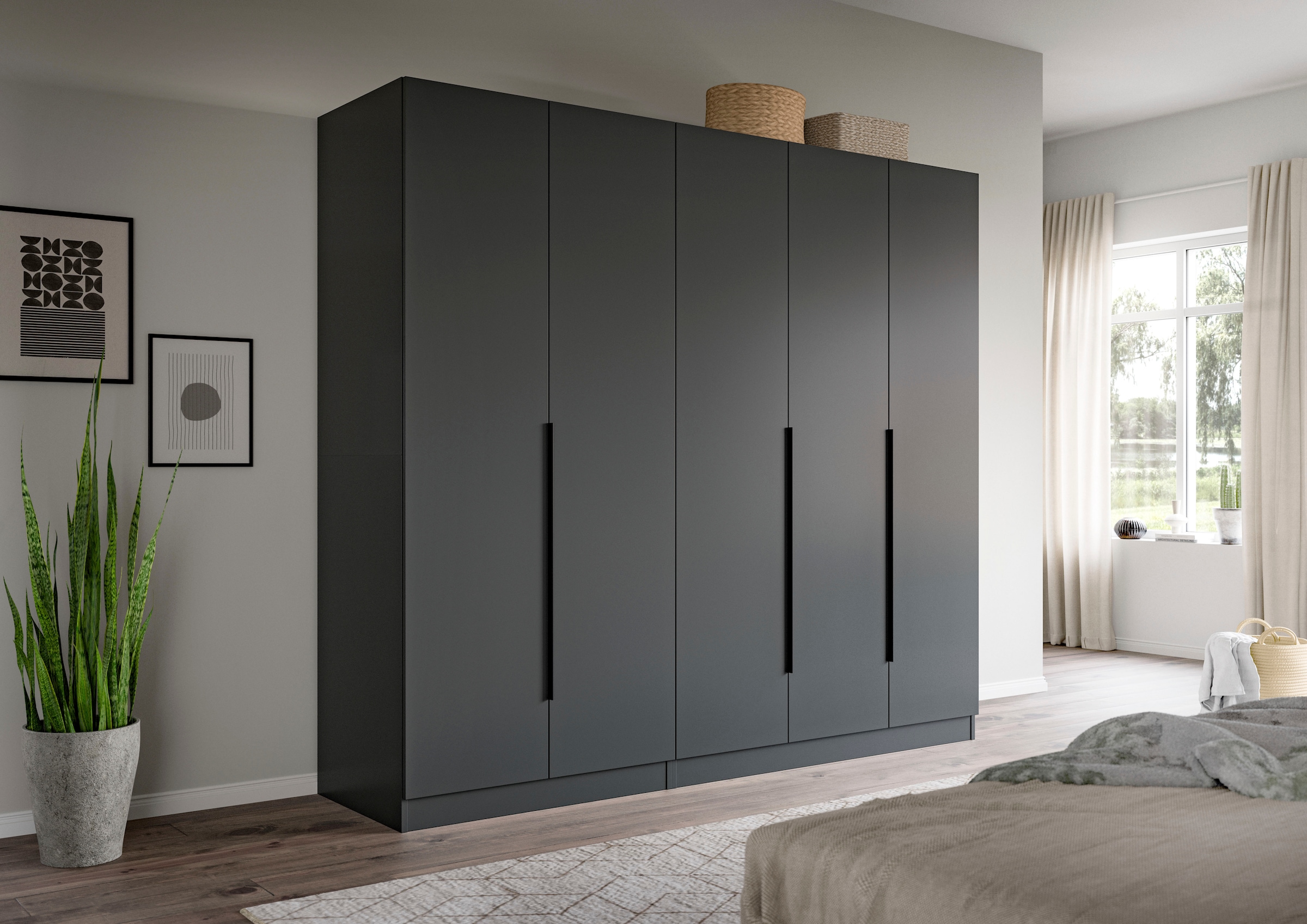 Home affaire Schrank-Set »Skarde moderner Kleiderschrank Schlafzimmerschrank Otto´s Choice« Set, wähle deine beste Schrank Kombination, 1 Stk. tlg. Skarde Kleiderschrank 200 cm, 2 Kleiderstangen und 5 Böden