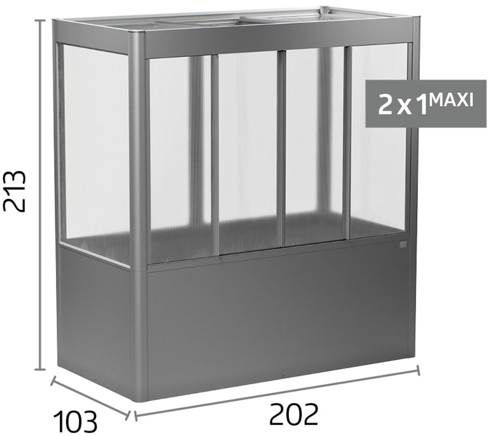Biohort Gewächshaus »Florentina Gr. 2x1 MAXI, verschiedene Farben« Kompaktes Gewächshaus für hochwachsende Pflanzen