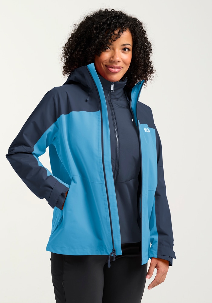 Jack Wolfskin 3-in-1-Funktionsjacke "WILD PLACES 3IN1 JKT W" mit Kapuze