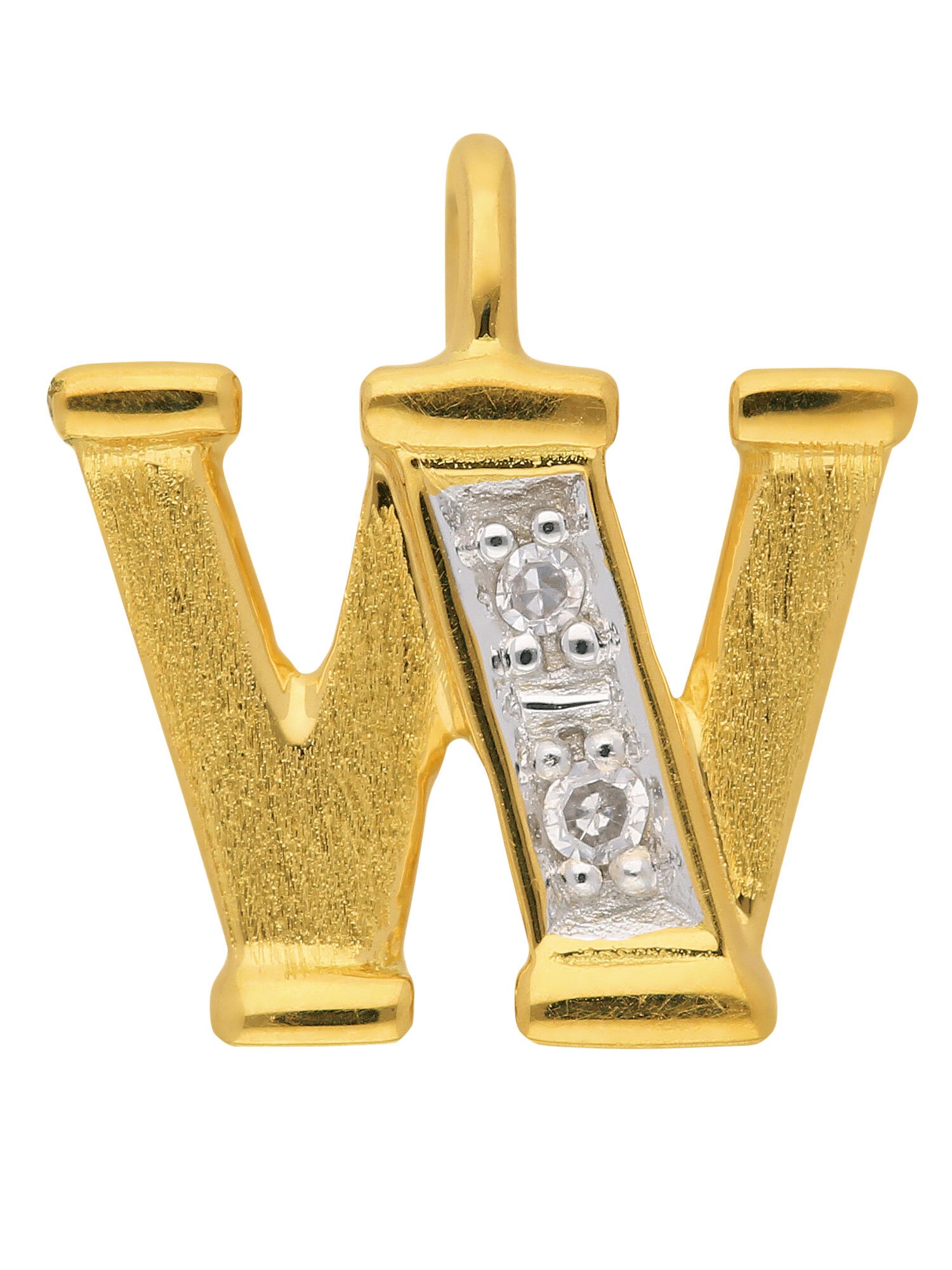 ADELIA ́S Damen Buchstabenanhänger "Damen Gold Schmuck 585 Gold Buchstabenanhänger mit Diamant", 0,02 VVS = sehr sehr kleine Einschlüsse mit Diamant,