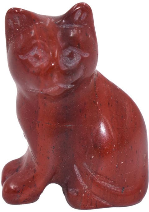 Firetti Tierfigur »Schmuck Geschenk Dekofigur Farbstein Edelstein Katze Jaspis«, Roter Jaspis