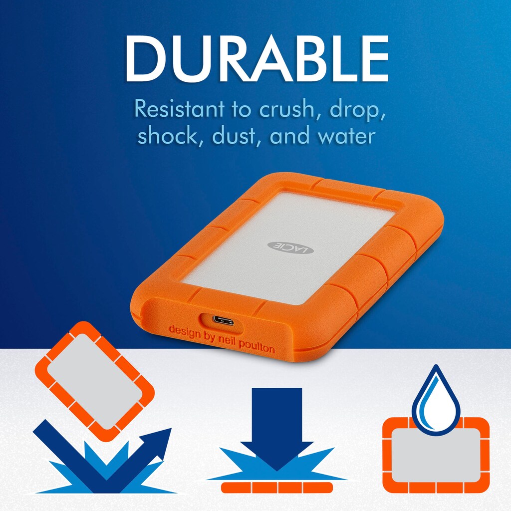 LaCie externe HDD-Festplatte »Rugged USB-C«, Anschluss USB-C-USB 3.0