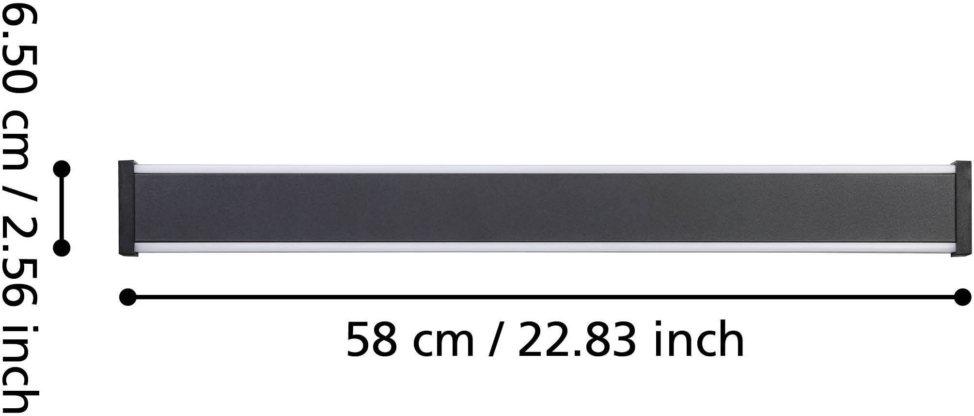 EGLO Wandleuchte »NEVIANO Wandlampe - Stahl, Kunststoff - LED - 2X7W - IP55« LED-Modul 1 Stk. Warmweiß Außenbeleuchtung, Außenwandleuchte, Terrasse, L58 x H6,5 x AL5 cm