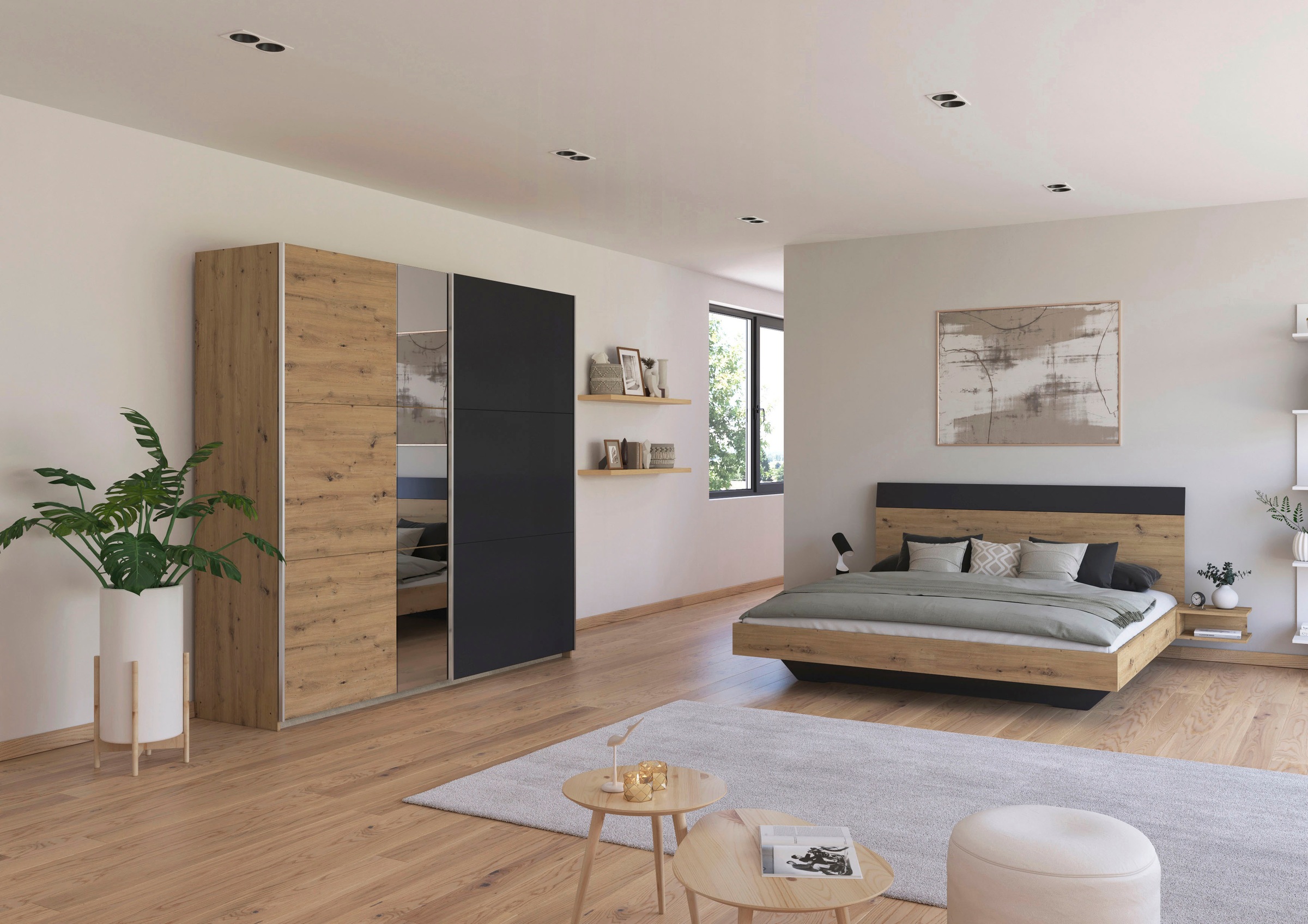 rauch Schlafzimmer-Set »Monza«, mit Schwebetürenschrank Breite 218 cm, Bettanlage in 2 Breiten