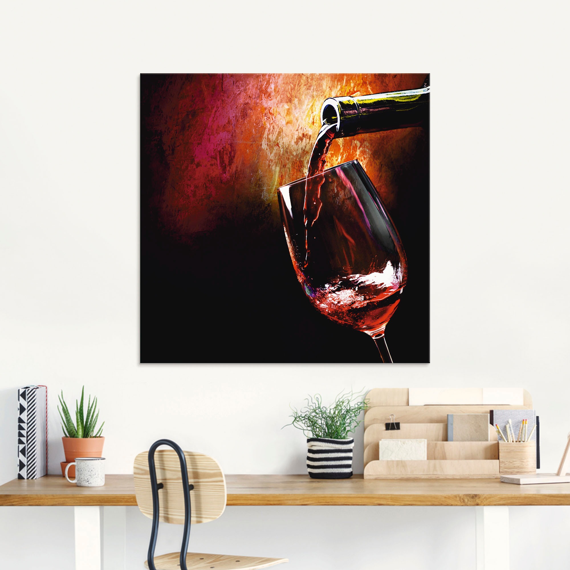 Artland Glasbild "Wein - Rotwein" Getränke 1 Stk. tlg. in verschiedenen Grö günstig online kaufen
