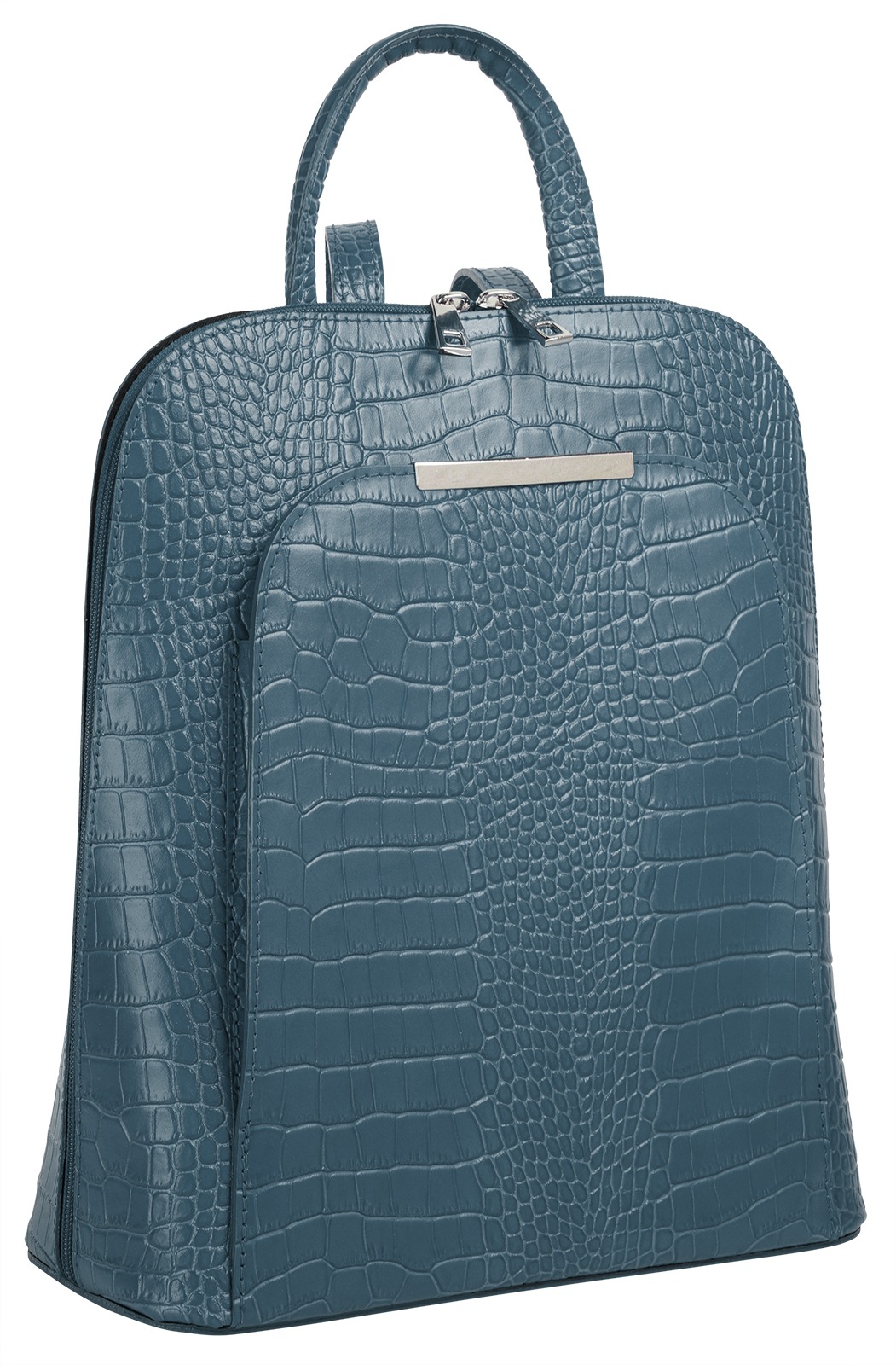 Cityrucksack CLUTY, Damen, Gr. B/H/T: 28cm x 29cm x 12cm, onesize, blau, Leder, Rindsleder, Rucksäcke Cityrucksack, echt Leder, Made in Italy 2