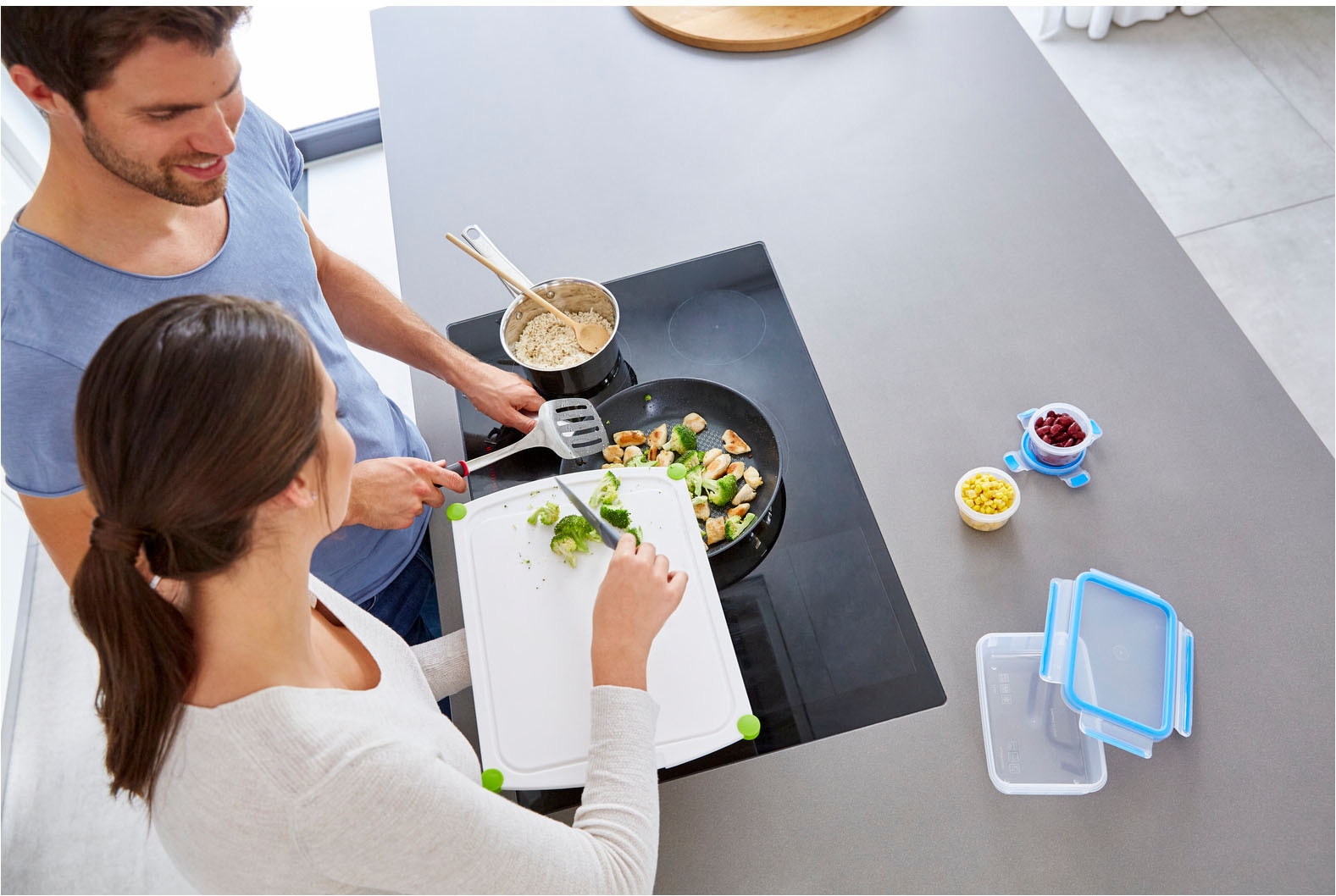 Emsa Frischhaltedose »Clip & Close Set, rechteckig, 100 % dichte Aufbewahrungsboxen« Set, 5 x 0,8 l Vorratsdosen mit jeweils einem Deckel, 10 tlg. spülmaschinen-, gefrier-, mikrowellenfest, Made in Germany