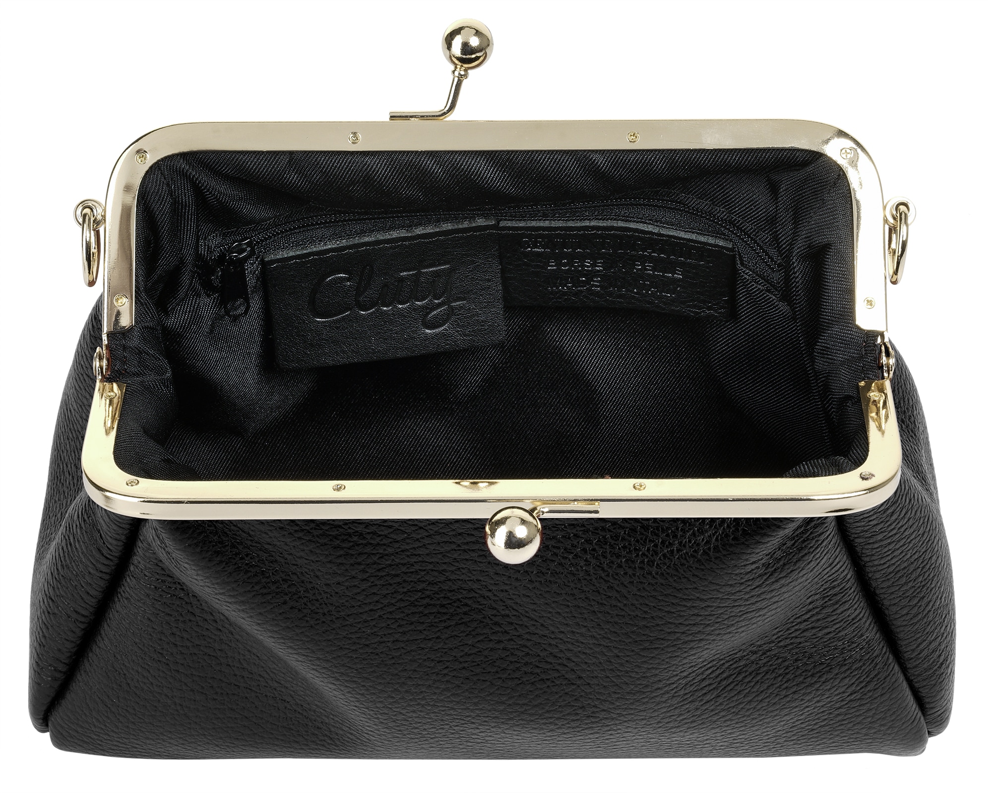 Cluty Abendtasche, echt Leder, Made in Italy