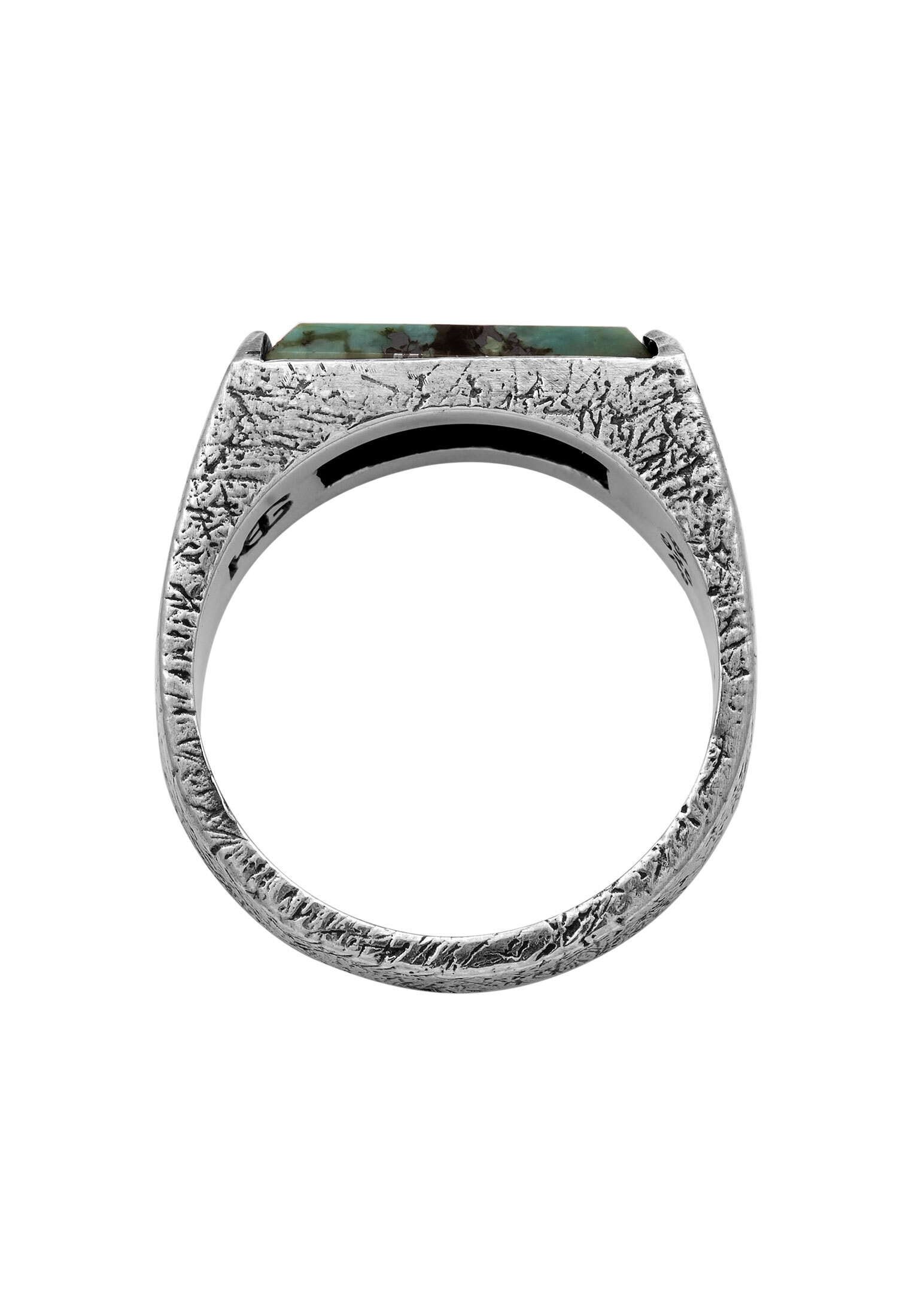 HAZE & GLORY Siegelring »Ring Siegelring Bold Bar Afrikanischer Türkis 925 Sterling Silber«