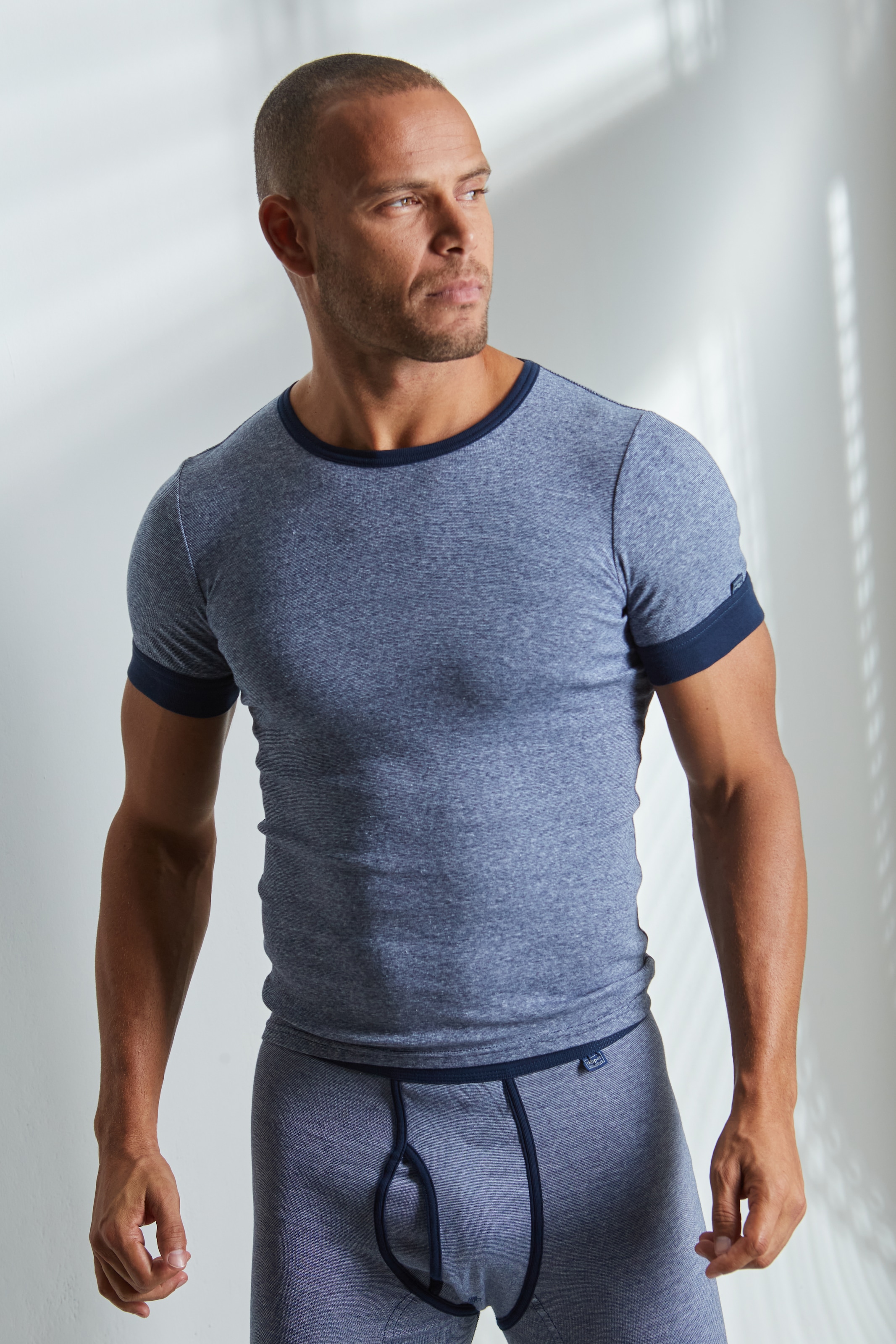Clipper Exclusive Lange Unterhose, (Packung, 2 St.), modische Optik: Jeans meliert, tolle Qualität