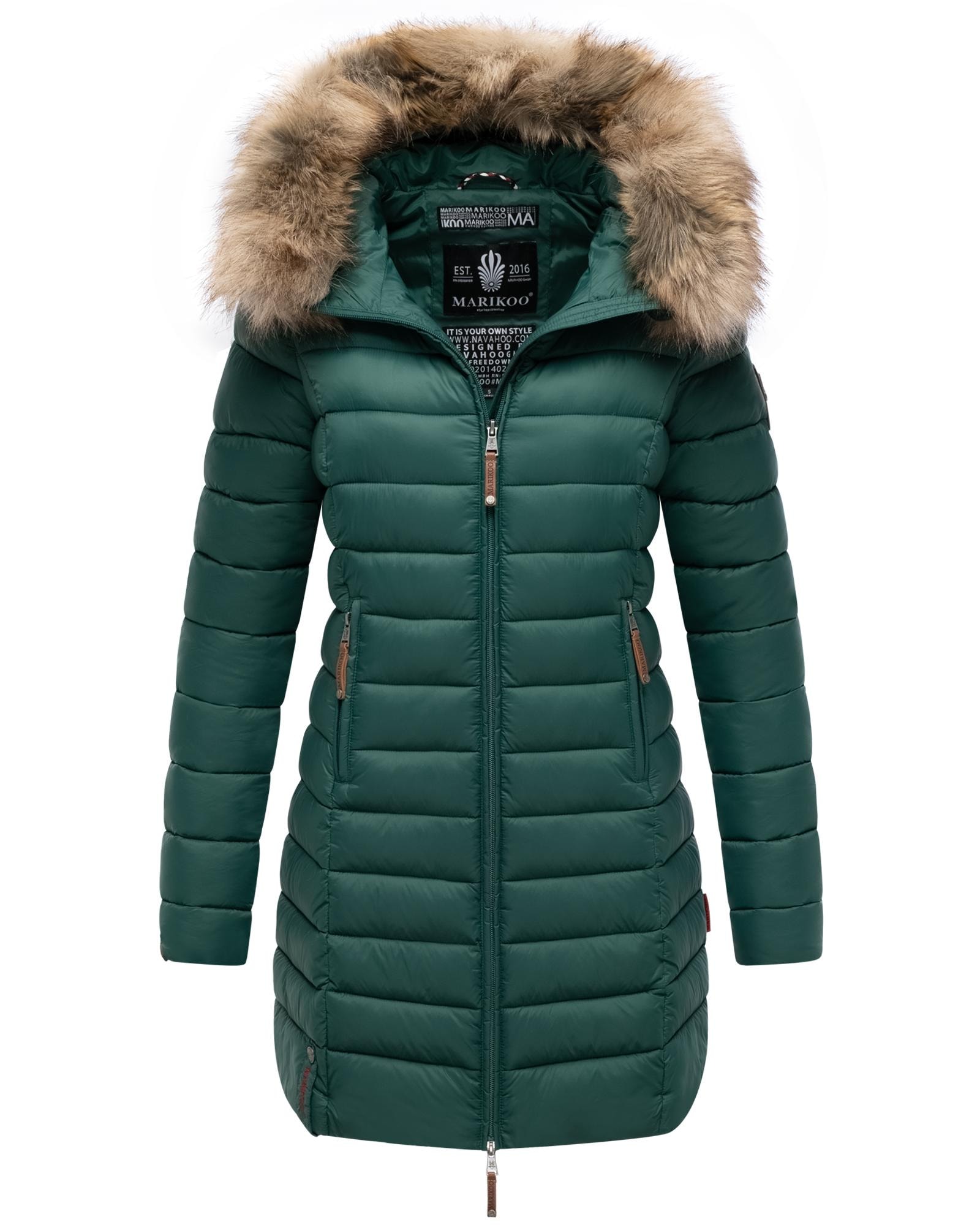 Marikoo Steppmantel "Rose-Stepp" zeitloser Winterparka mit großer Kunstfell günstig online kaufen