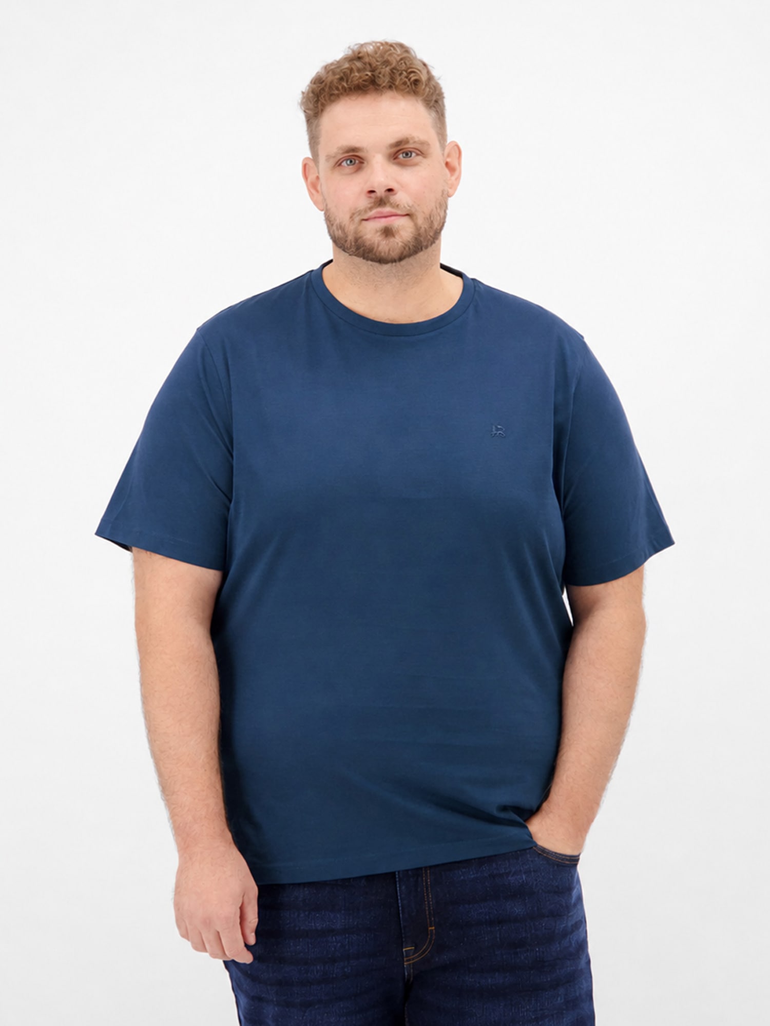 LERROS Rundhalsshirt "Sommerliches T-Shirt mit O-Neck in großen Größen"