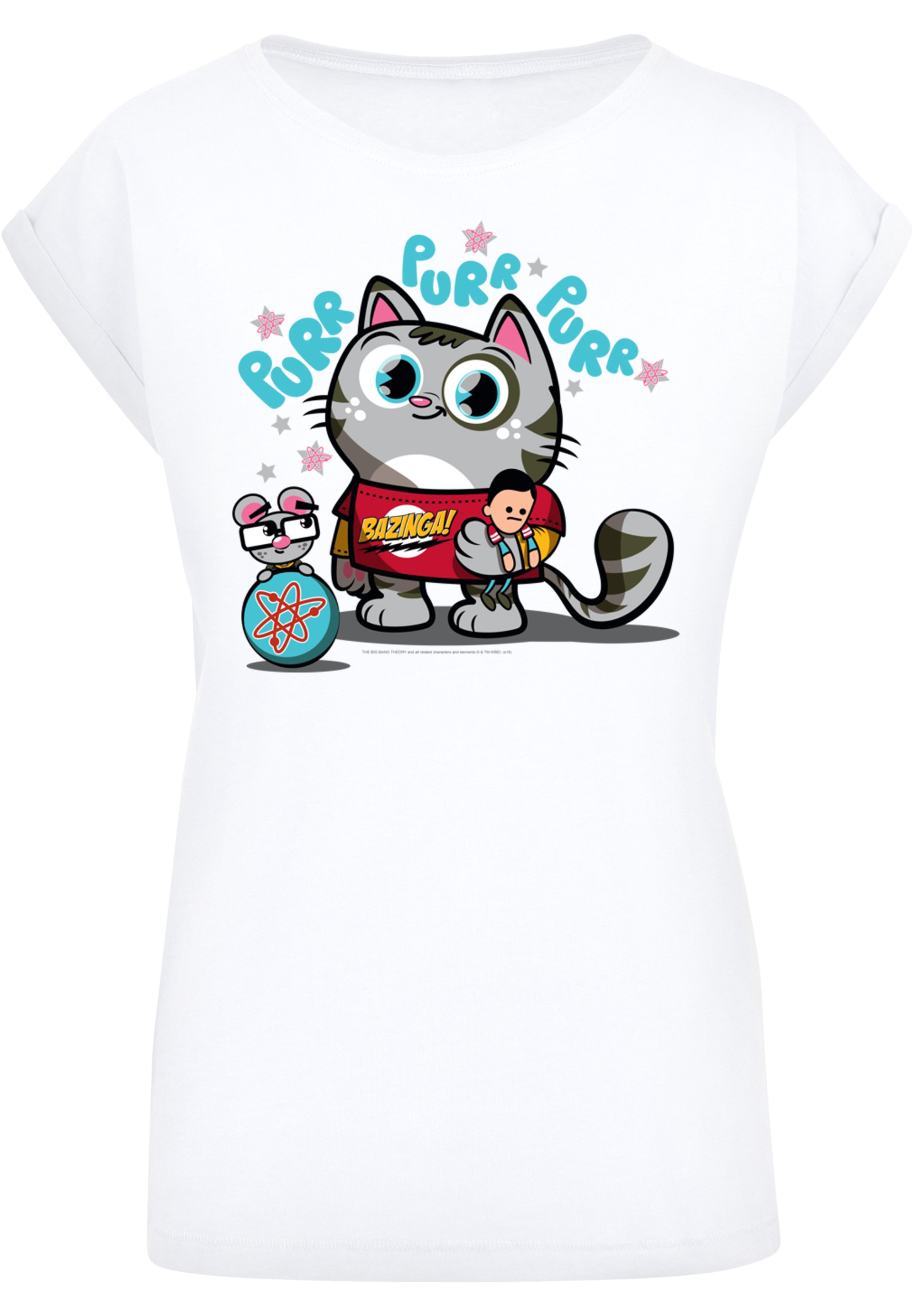 F4NT4STIC T-Shirt »Big Bang Theory Bazinga Kitty«, Damen,Premium Merch,Regular-Fit,Kurze Ärmel,Bedruckt