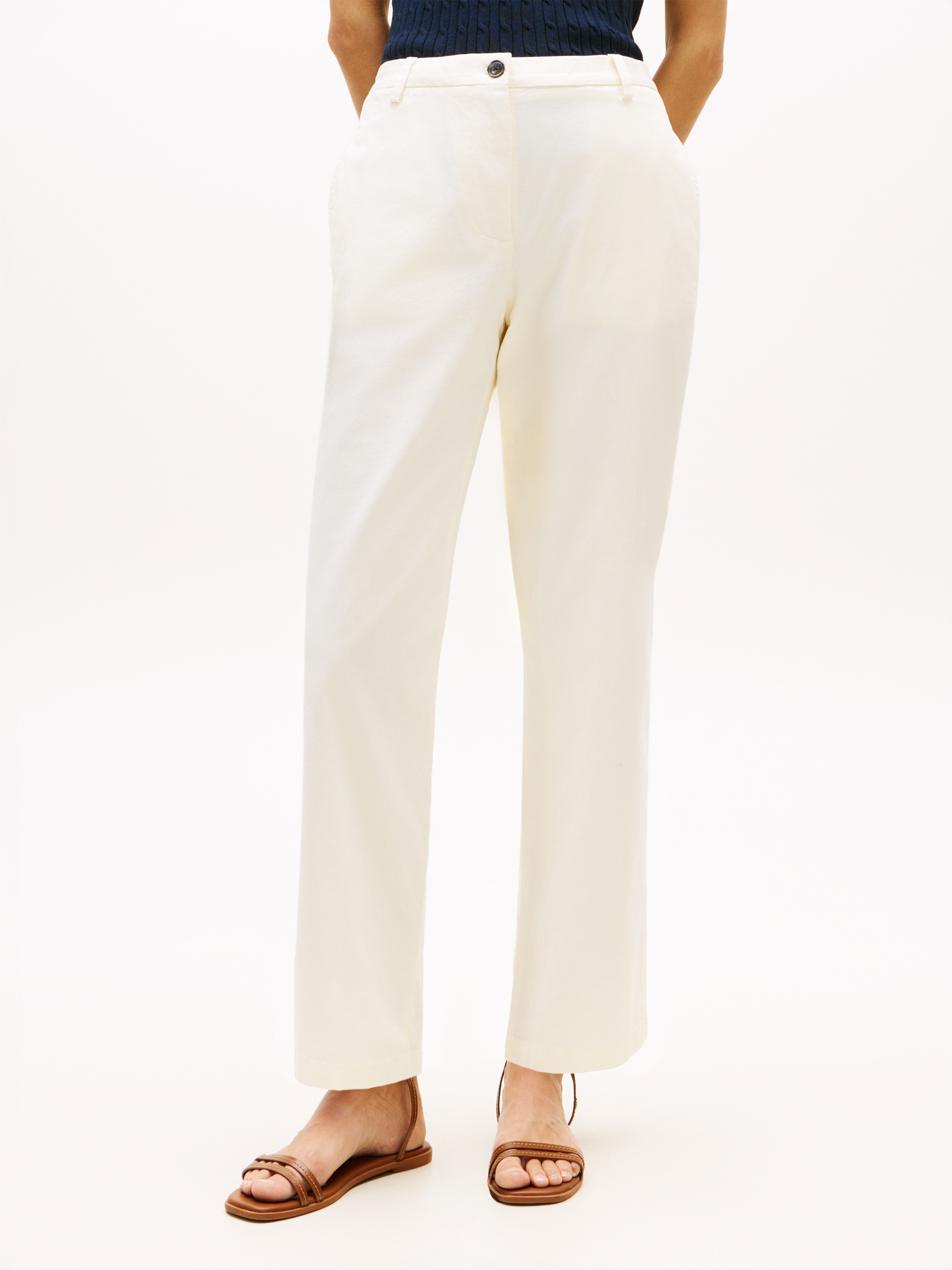 Tommy Hilfiger Chinohose "CO GMD SLIM STRAIGHT CHINO" mit mittlerer Leibhöh günstig online kaufen