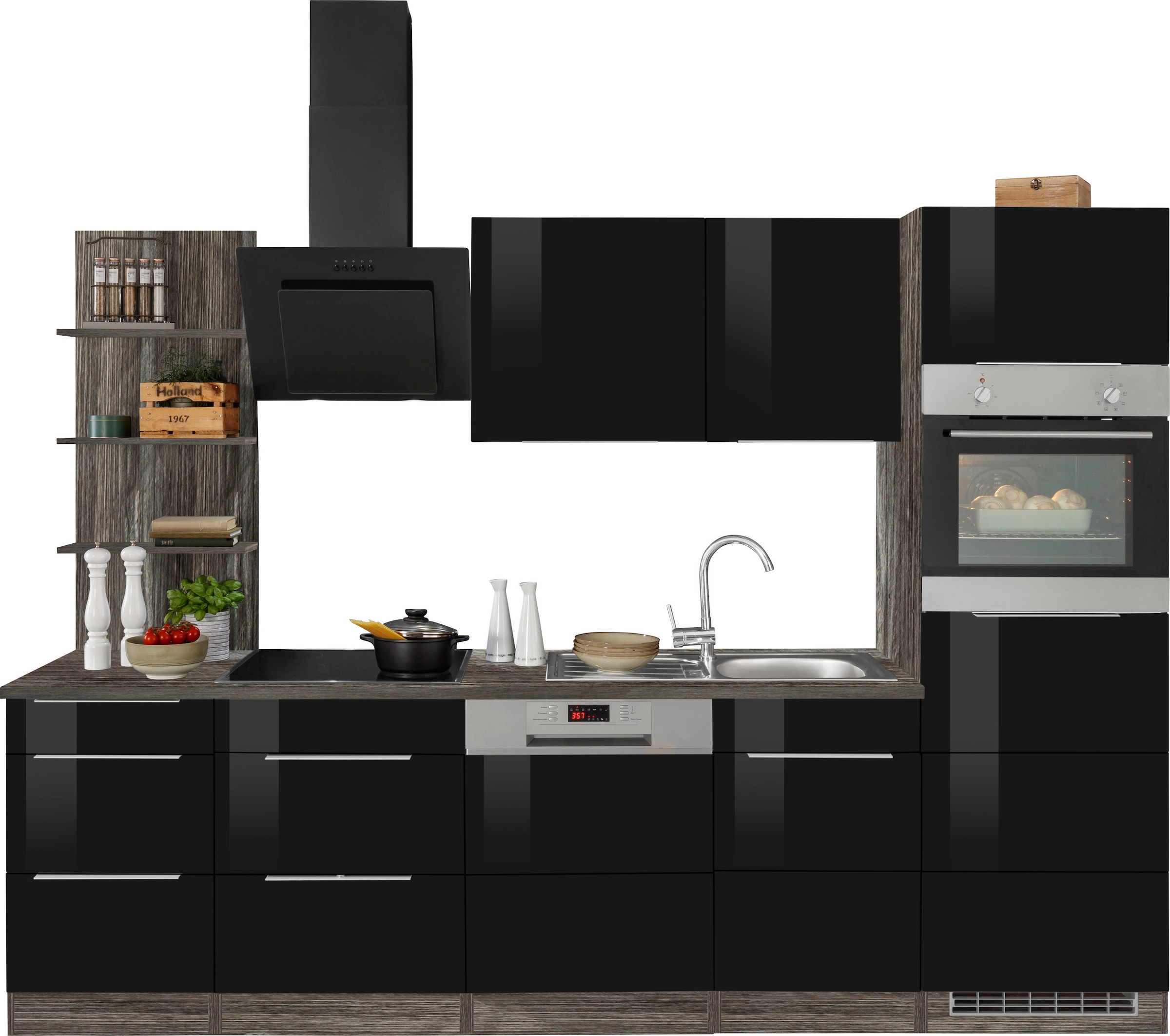 KOCHSTATION Küchenzeile »KS-Brindisi«, mit E-Geräten, Breite 280 cm