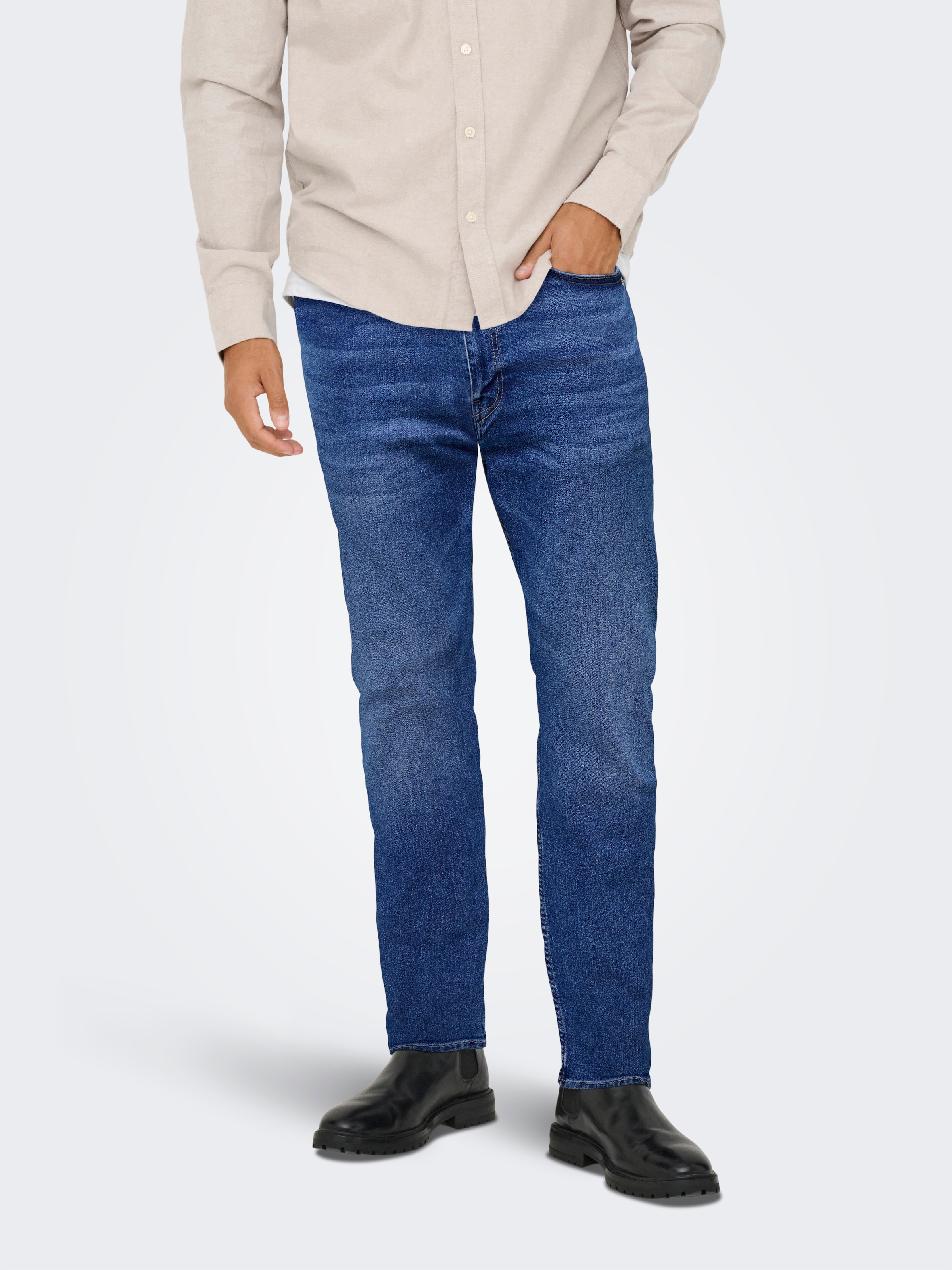 ONLY & SONS Regular-fit-Jeans "ONSWEFT REG. JAX BOX PIM DNM" günstig online kaufen