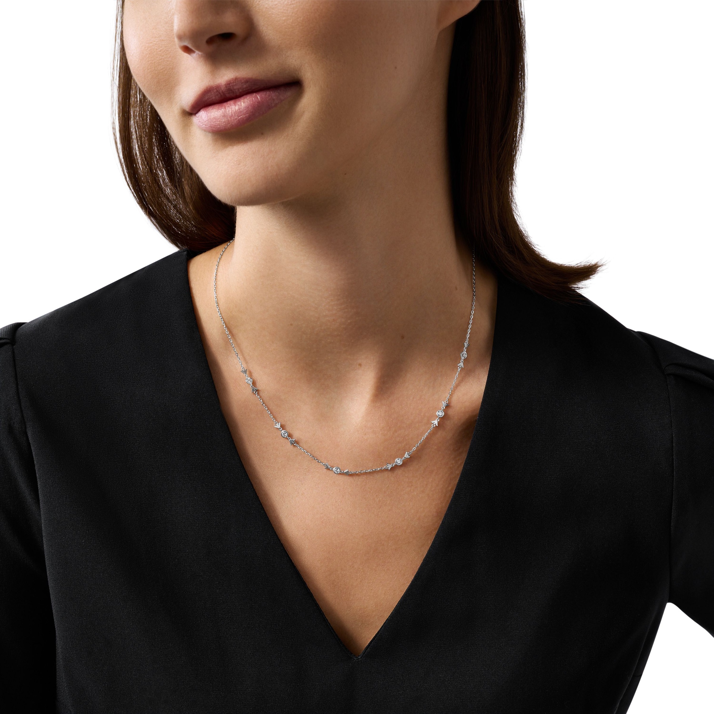 Emporio Armani Kette ohne Anhänger »Schmuck Geschenk Silber 925, EG3615040, EG3618710«, mit Zirkonia (synth.)