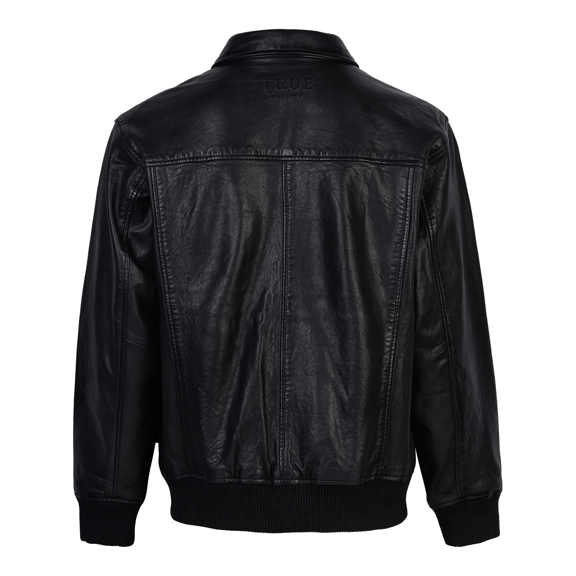trueprodigy Lederjacke »Ryder Oversizejacke mit aufgesetzte Taschen und Rippbündchen« ohne Kapuze