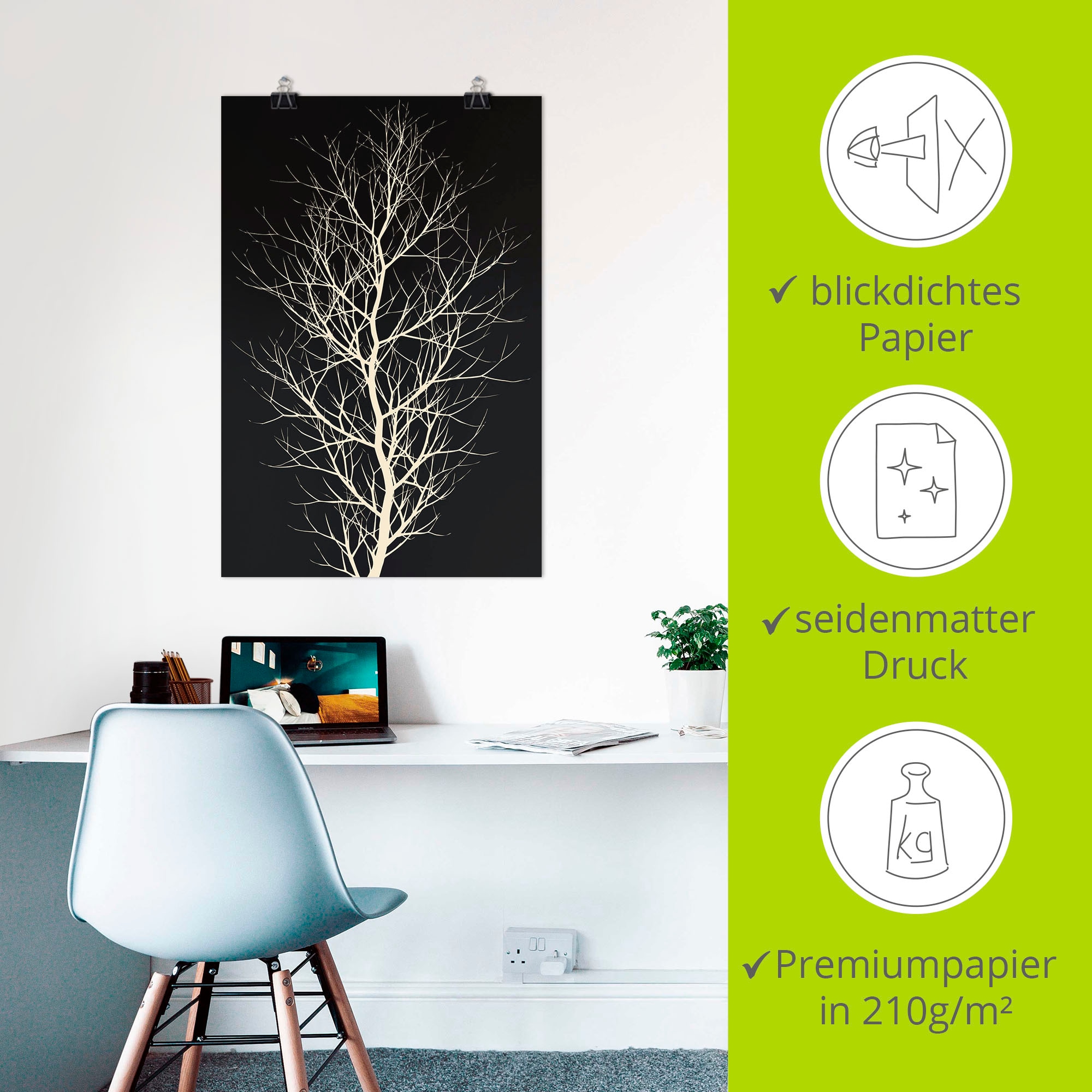 Artland Poster »Der schwarze Baum«, Baumbilder, (1 St.), als Alubild, Leinwandbild, Wandaufkleber oder Poster in versch. Größen