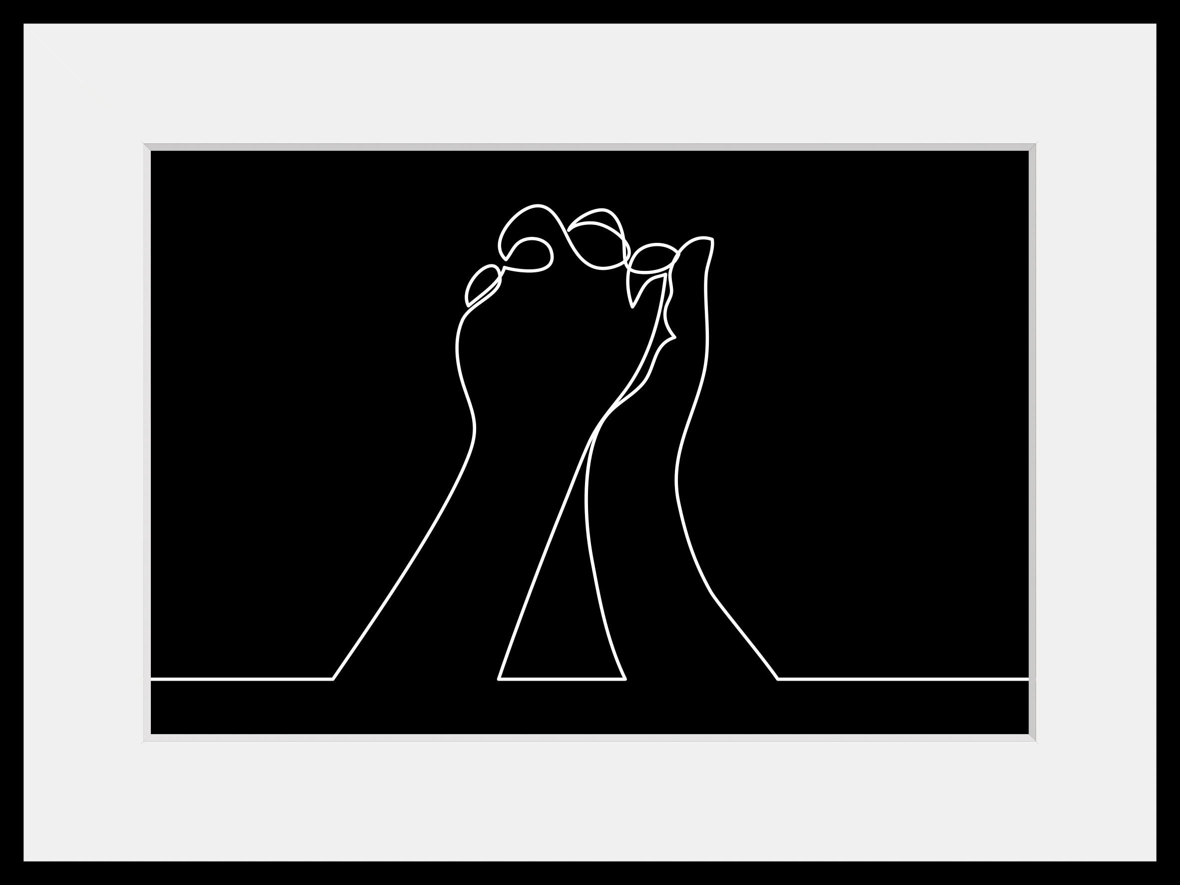 queence Bild »Power of Love«, Motivationsbilder-Kunst-Schwarz-Weiß-Frau-Mann, (1 St.), HD Premium Poster-Druck inkl. Holzrahmen