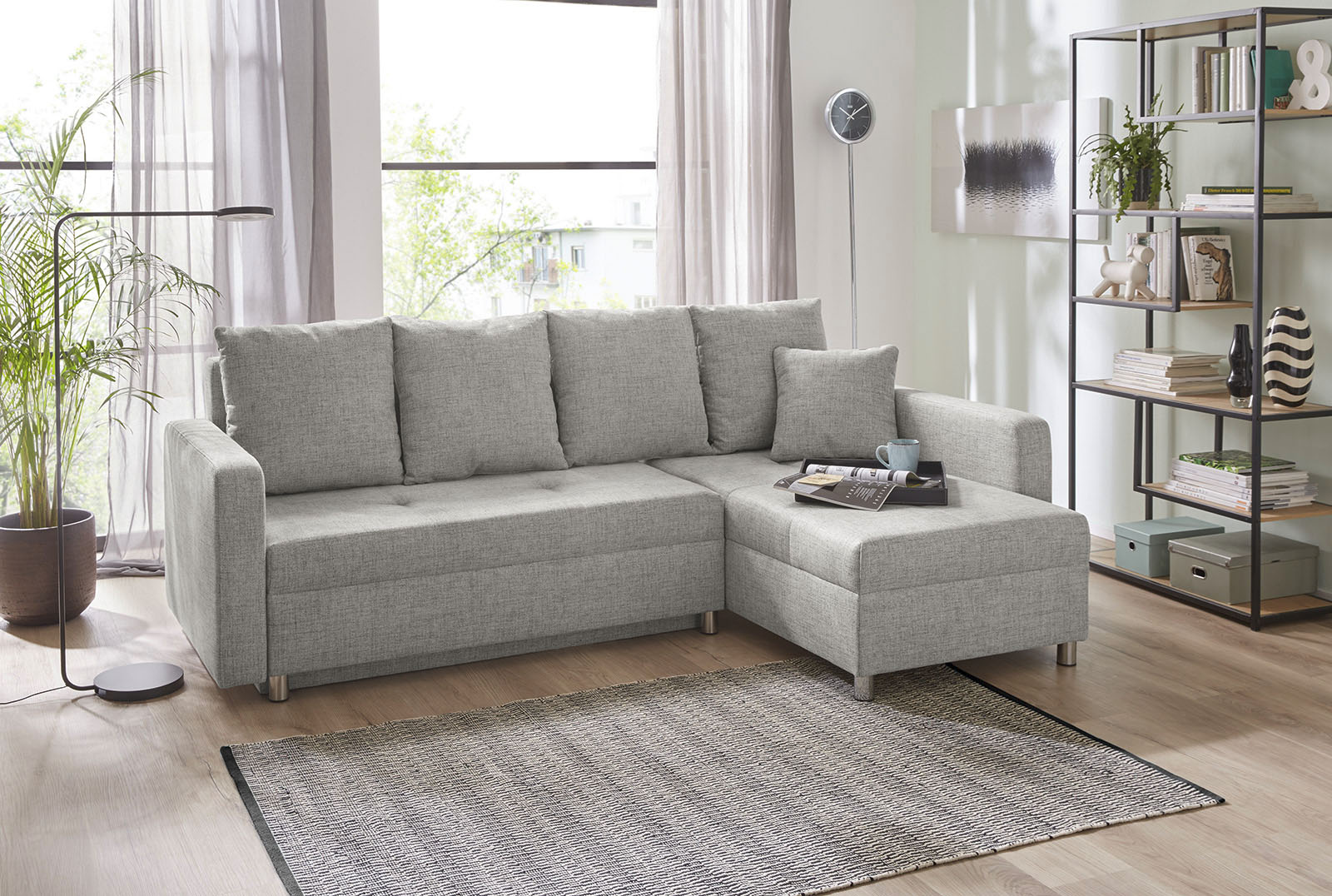 Jockenhöfer Gruppe Ecksofa "Kappeln L-Form, B: 228 cm" mit Schlaffunktion, Bettkasten & Zierkissen