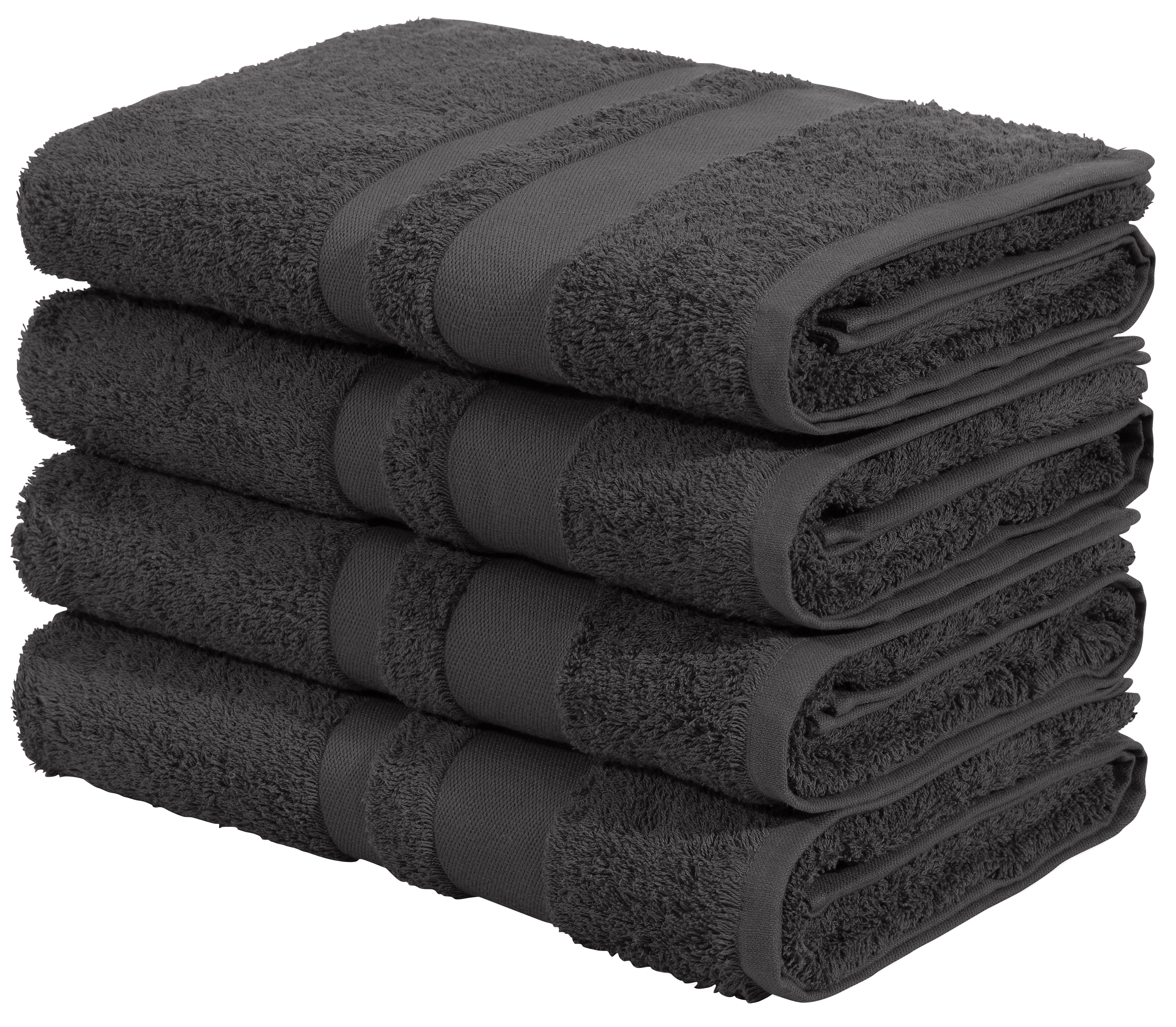 OTTO home Duschtücher "Vanessa, 4 Duschtücher, 70x140cm, in Standard- und Premium-Qualität" Handtücher mit Bordüre, 100% Baumwolle, einfarbig, weich