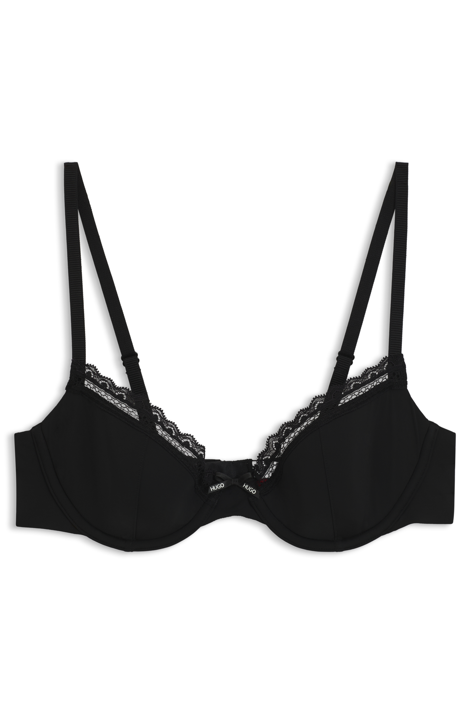 HUGO Underwear Bügel-BH »UNIQUE« aus elastischer Mikrofaser mit Spitzenbesatz, geformte Caps