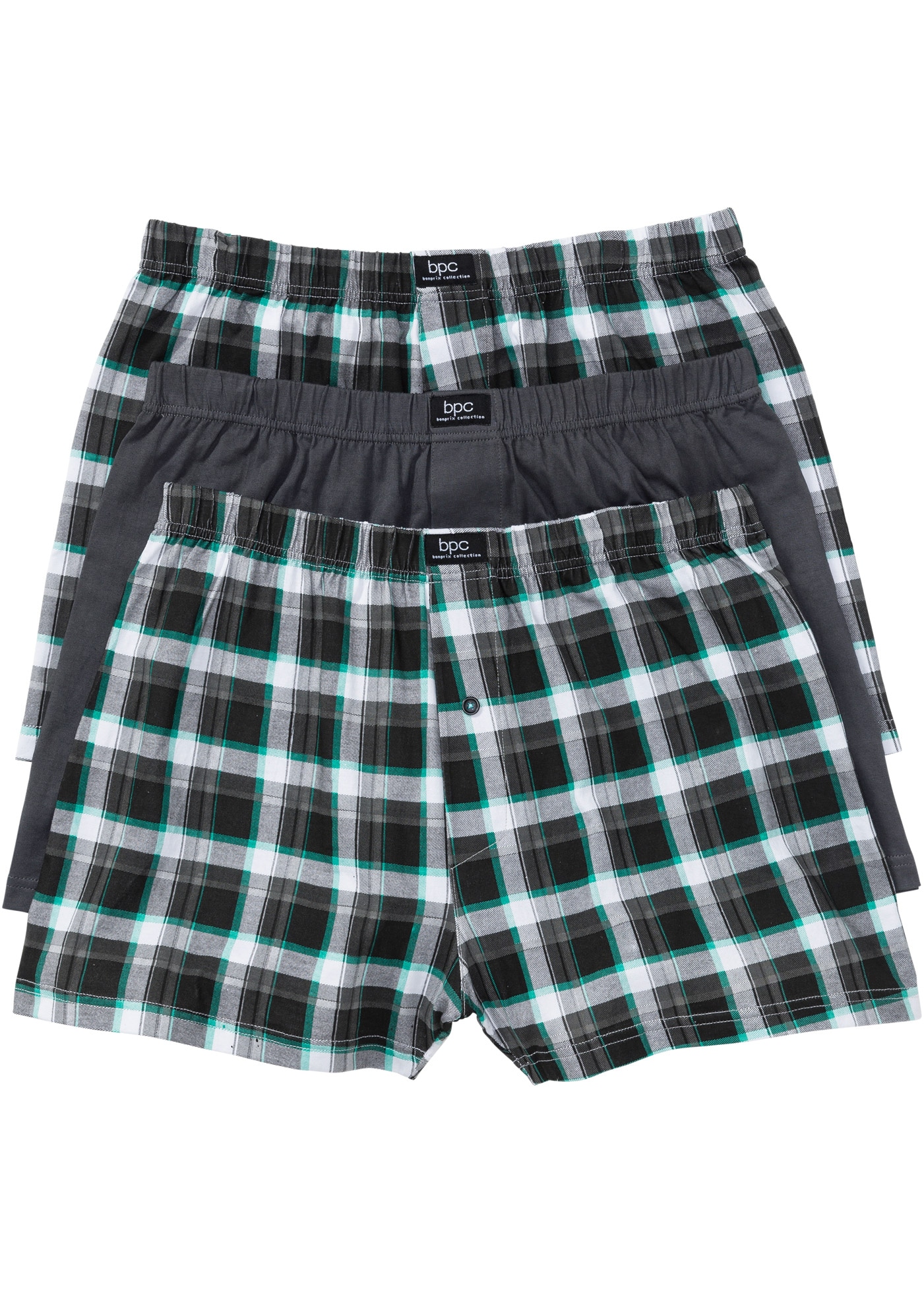 bonprix Boxershorts Packung, 3, 3 Stk. Lockere Jersey Boxershorts aus Baumwolle (3er Pack)