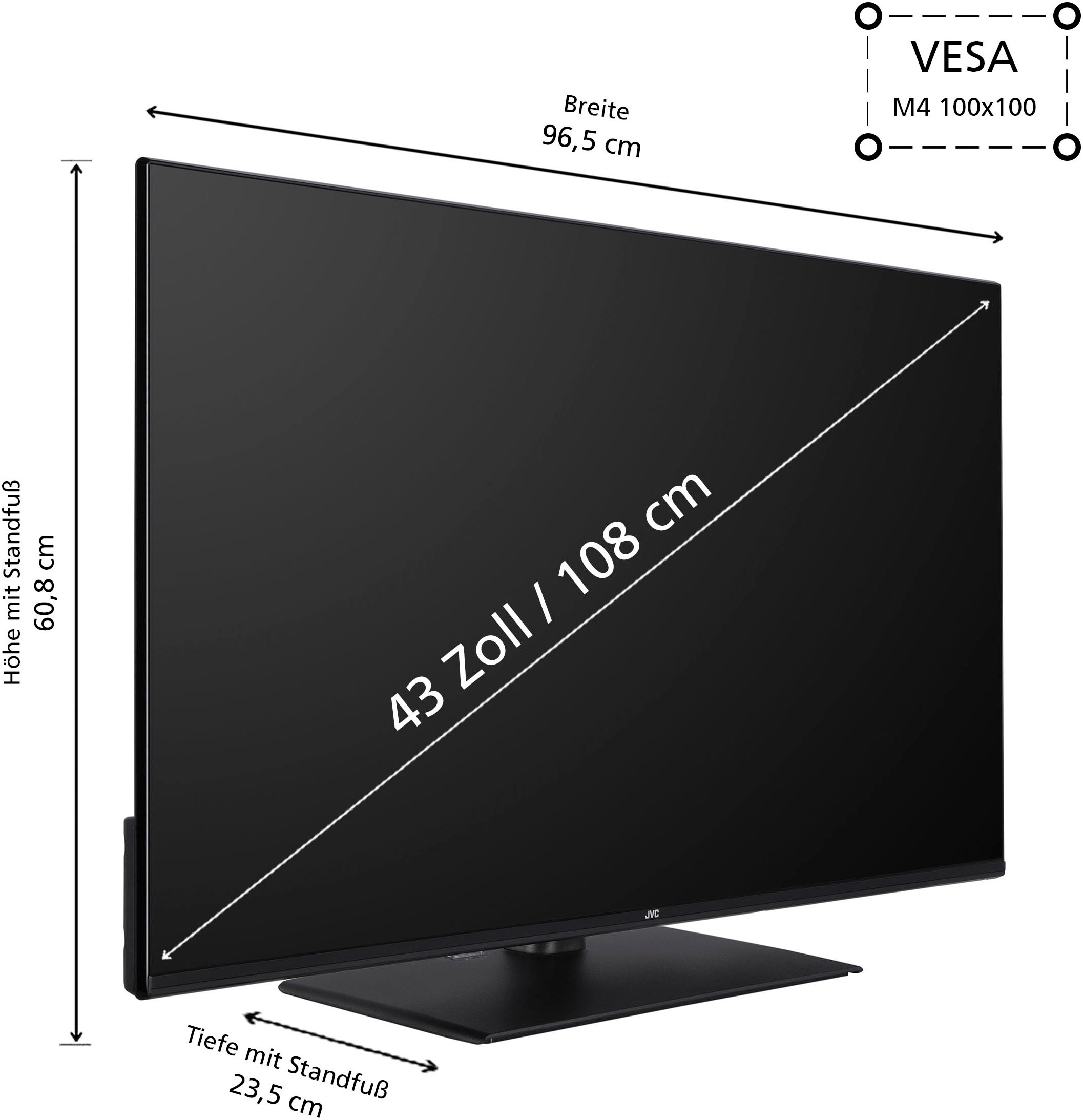 JVC QLED-Fernseher, 108 cm/43 Zoll, 4K Ultra HD, Smart-TV