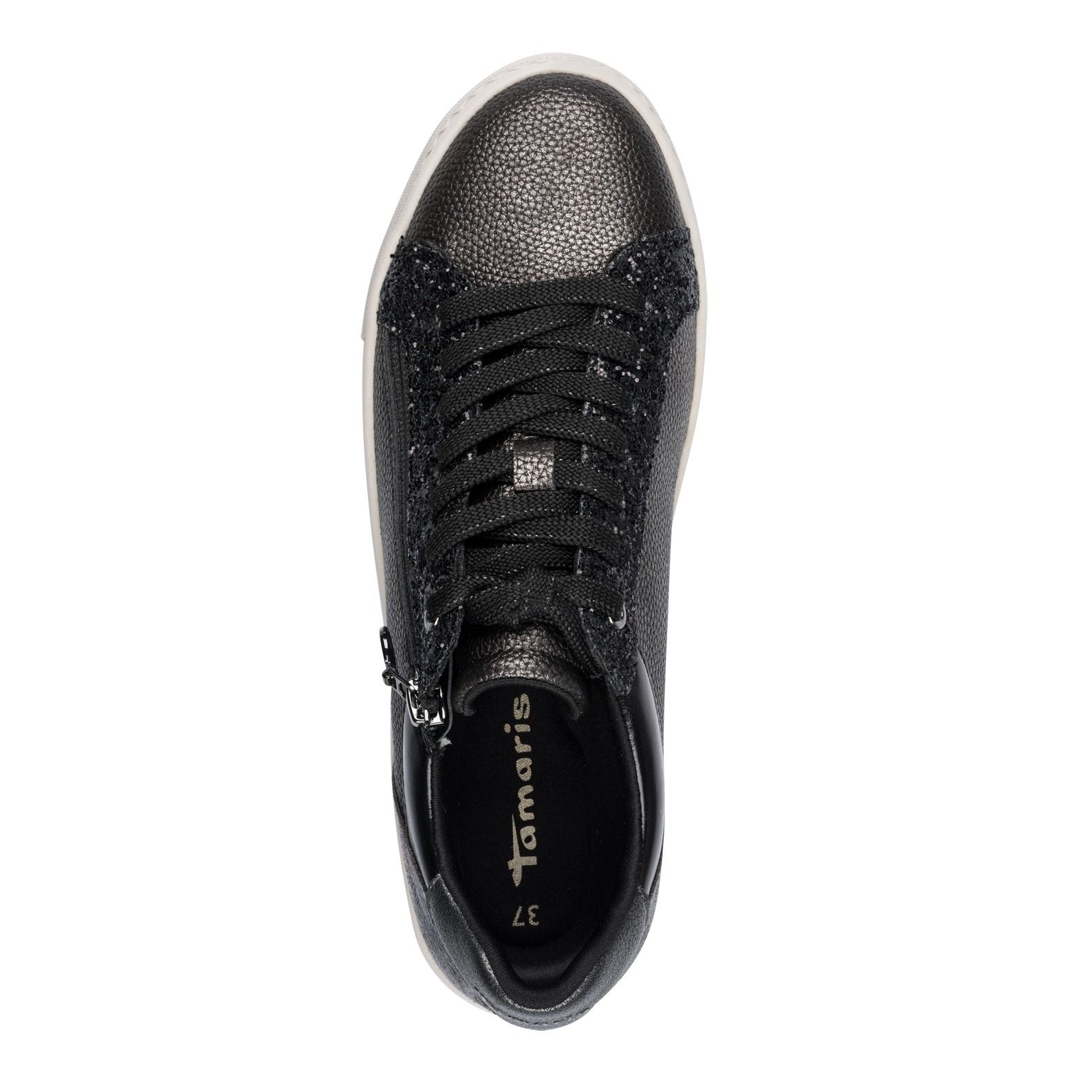 Tamaris Plateausneaker, Freizeitschuh, Halbschuh, Schnürer mit Besätzen und Glitzerdetails