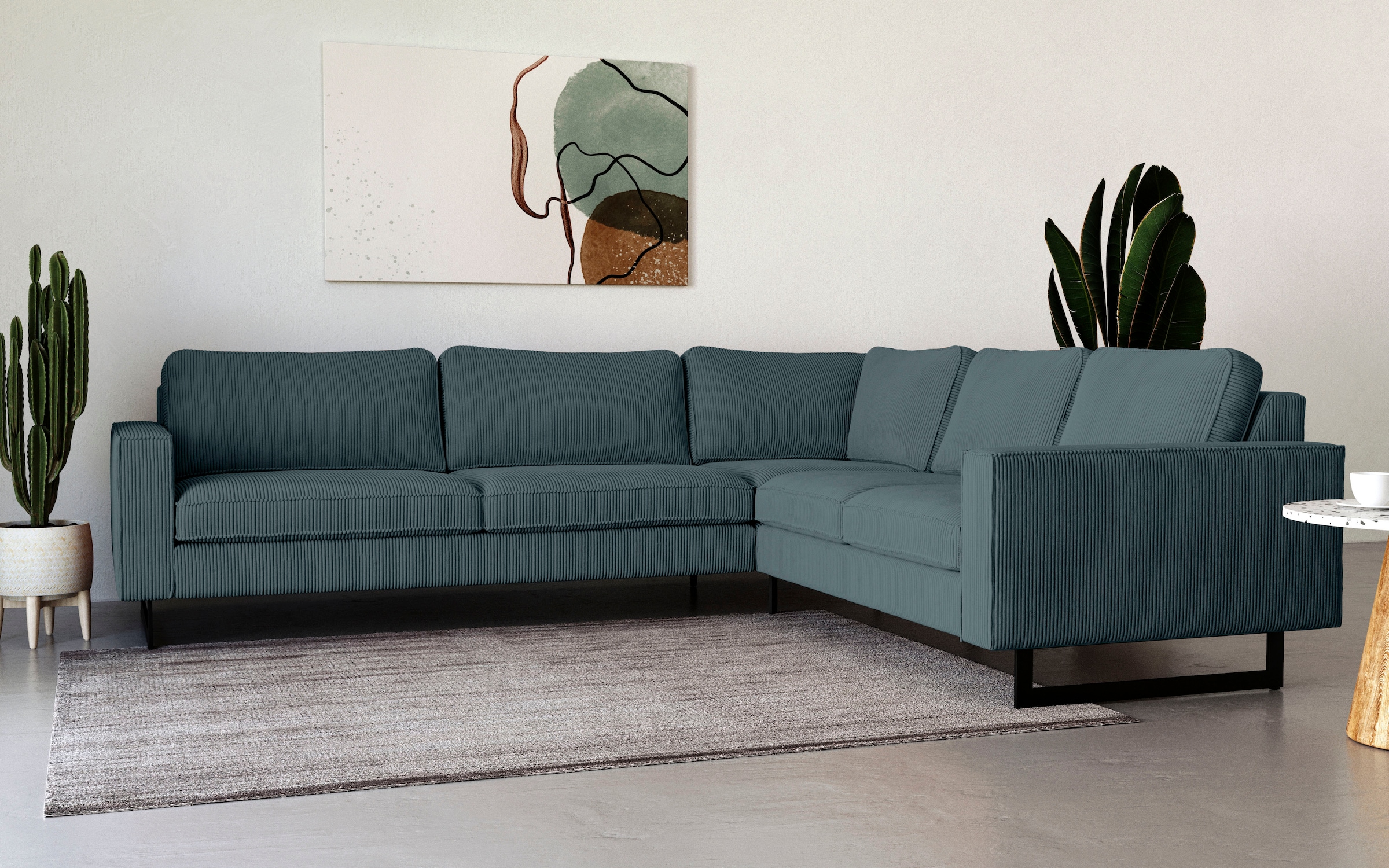 Places of Style Ecksofa "Pinto, XXL, 250/290 cm, langer Schenkel, Ottomane" günstig online kaufen