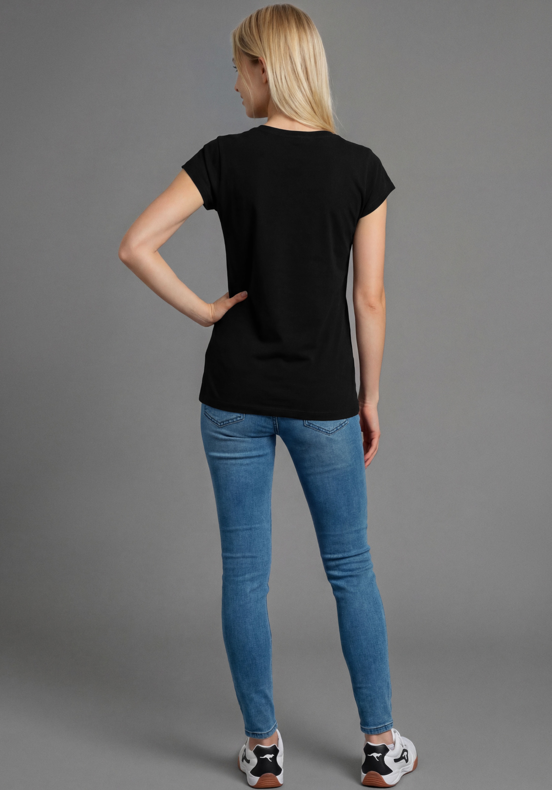 KIDSWORLD T-Shirt »Lässiger Spruch: I THINK I LOOK REALLY GOOD TODAY« für Mädchen, Kurzarm, Rundhalsausschnitt, mit Statement-Sprüchen