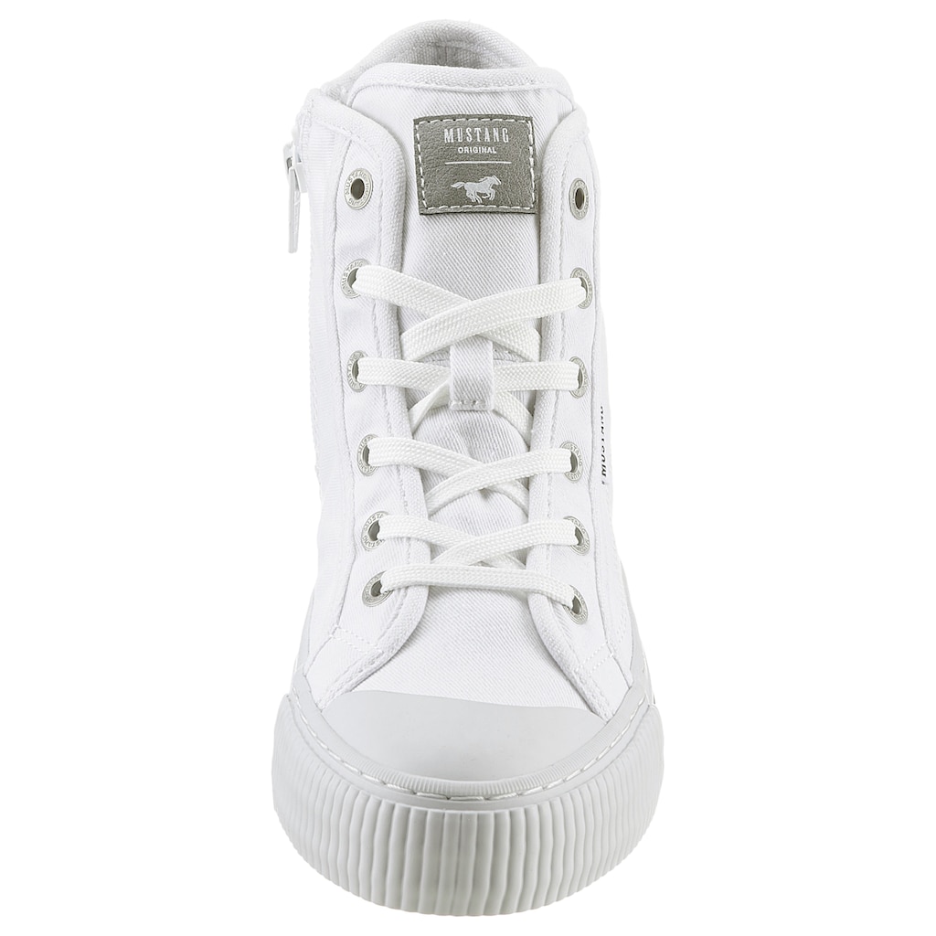 Mustang Shoes Plateausneaker, Schnürschuh, Freizeitschuh, High Top-Sneaker mit Reißverschluss