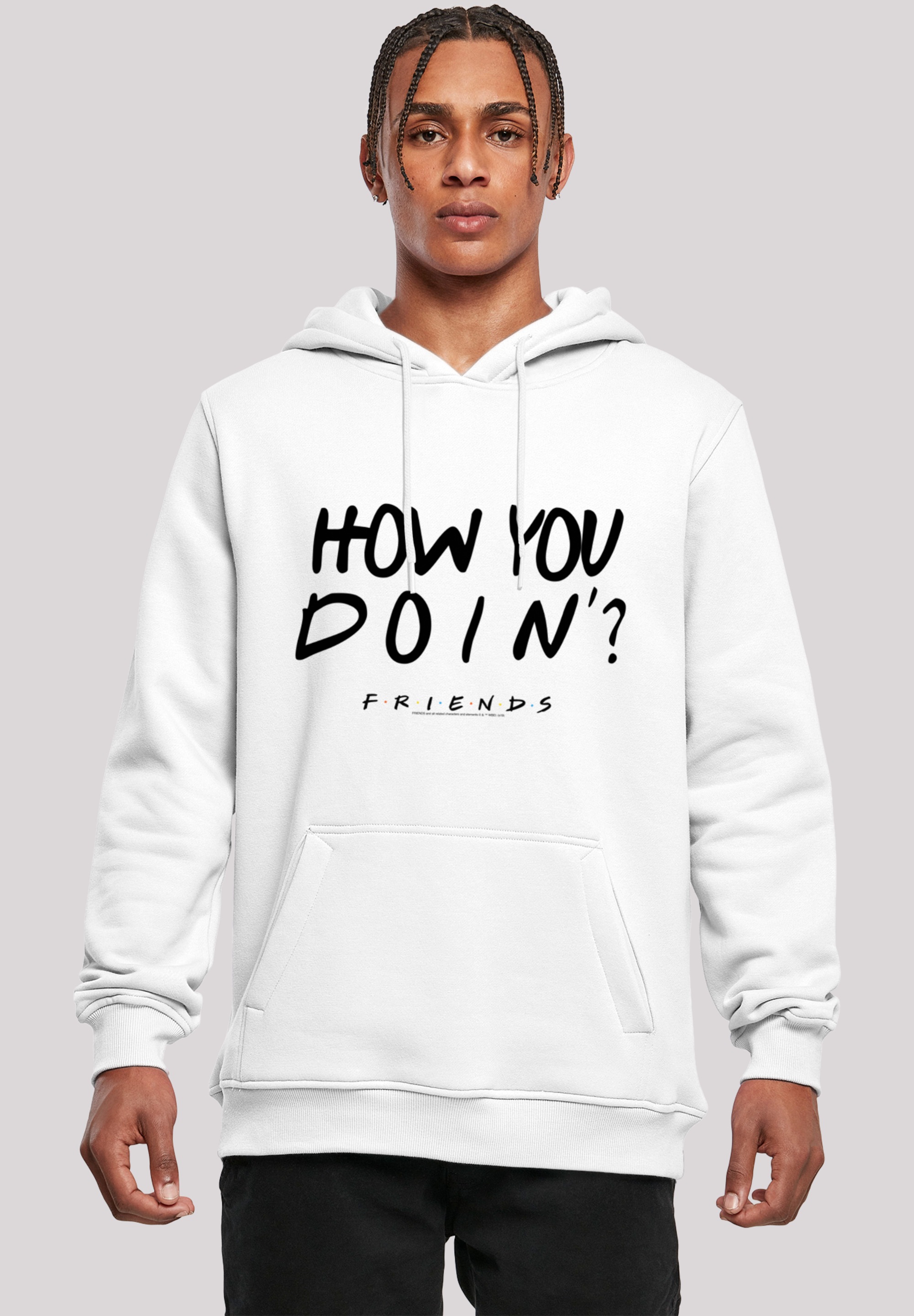 F4NT4STIC Sweatshirt »F4NT4STIC Herren Friends How You Doin? -WHT with Heavy Hoody«, (1 tlg.)