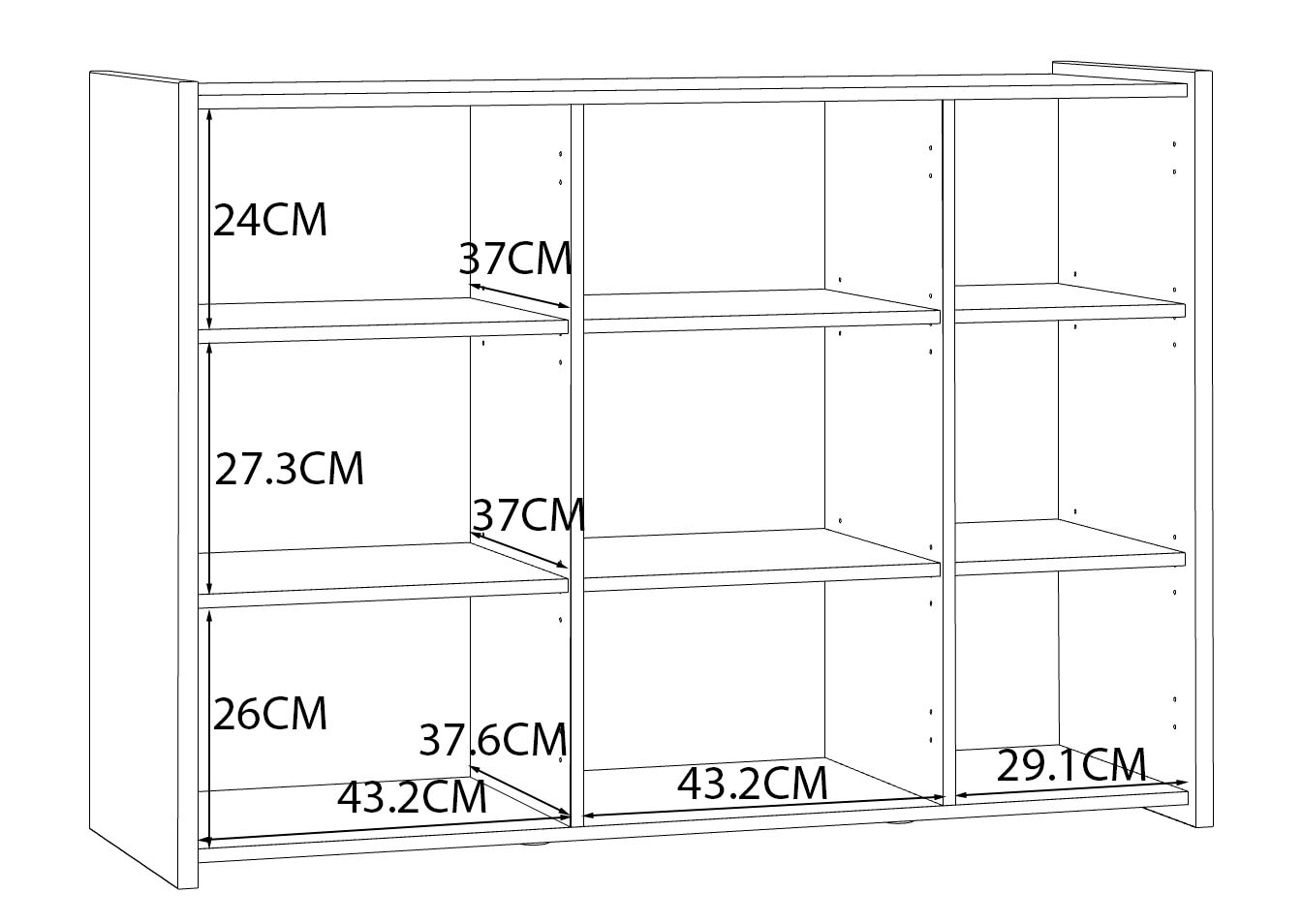 FORTE Sideboard, Breite ca. 123 cm