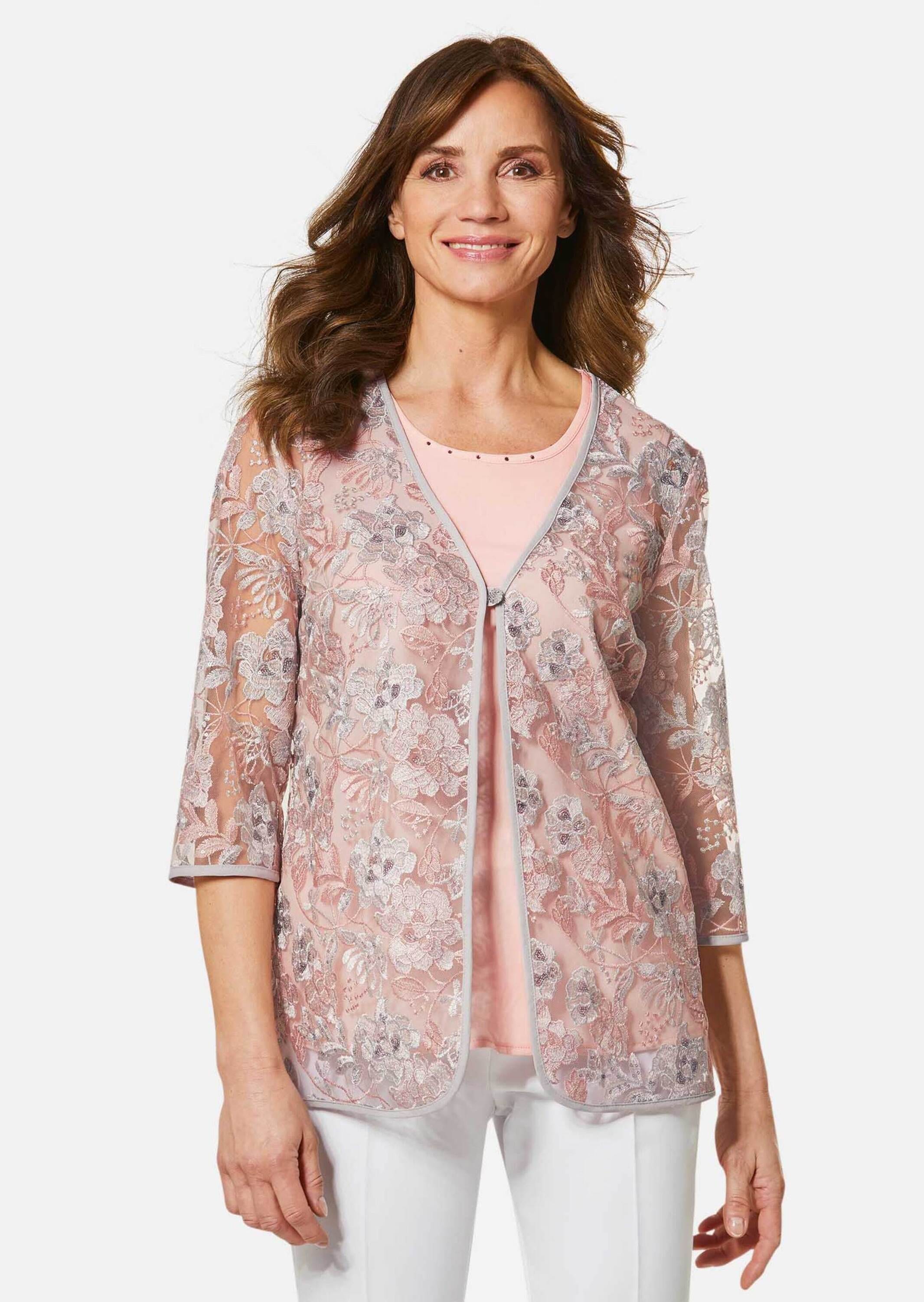 GOLDNER Klassische Bluse »Blusen-Set Aufwendig besticktes Blusen-Set«