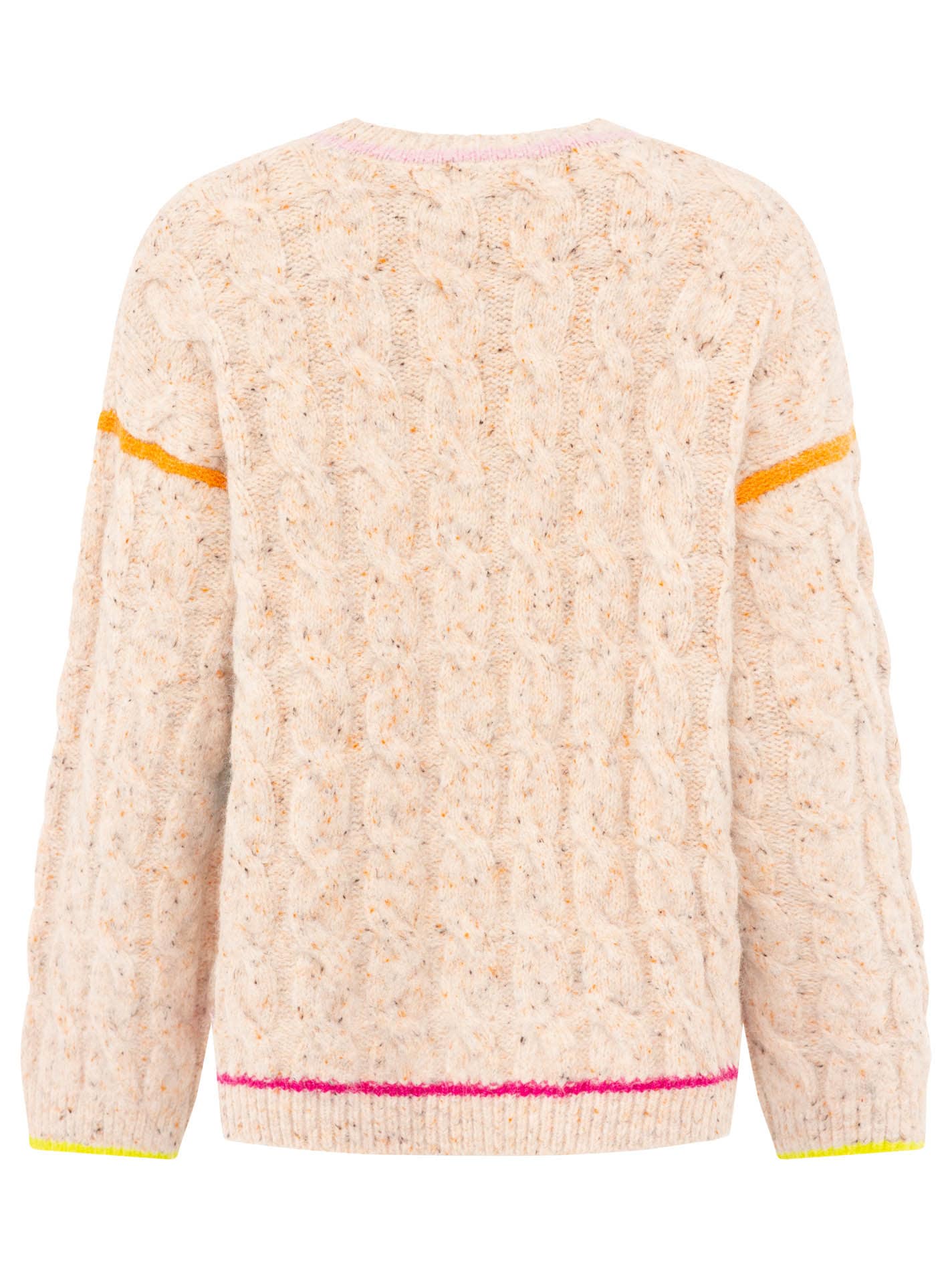 Zwillingsherz Strickpullover »"Colourful Cable"« Zopfmuster, Neondetails, oversize, Rundhals, überschnittene Schulter